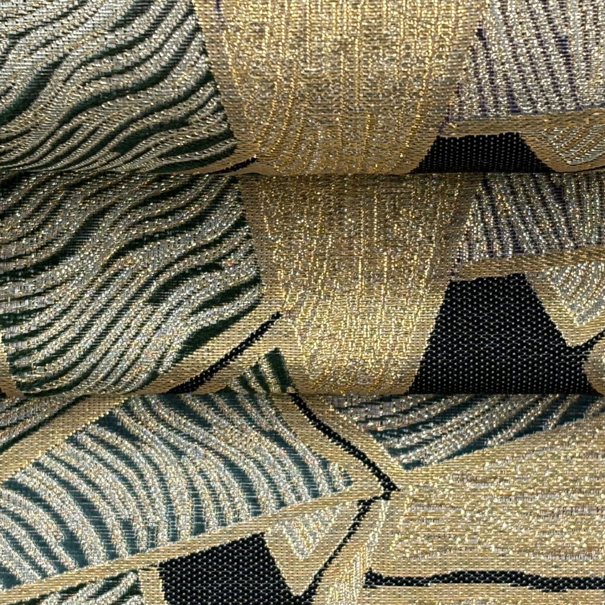 【美品】 袋帶 逸品級 落款あり 誠之輔 竹子 金金箔 金銀彩 墨 全通 純蠶絲