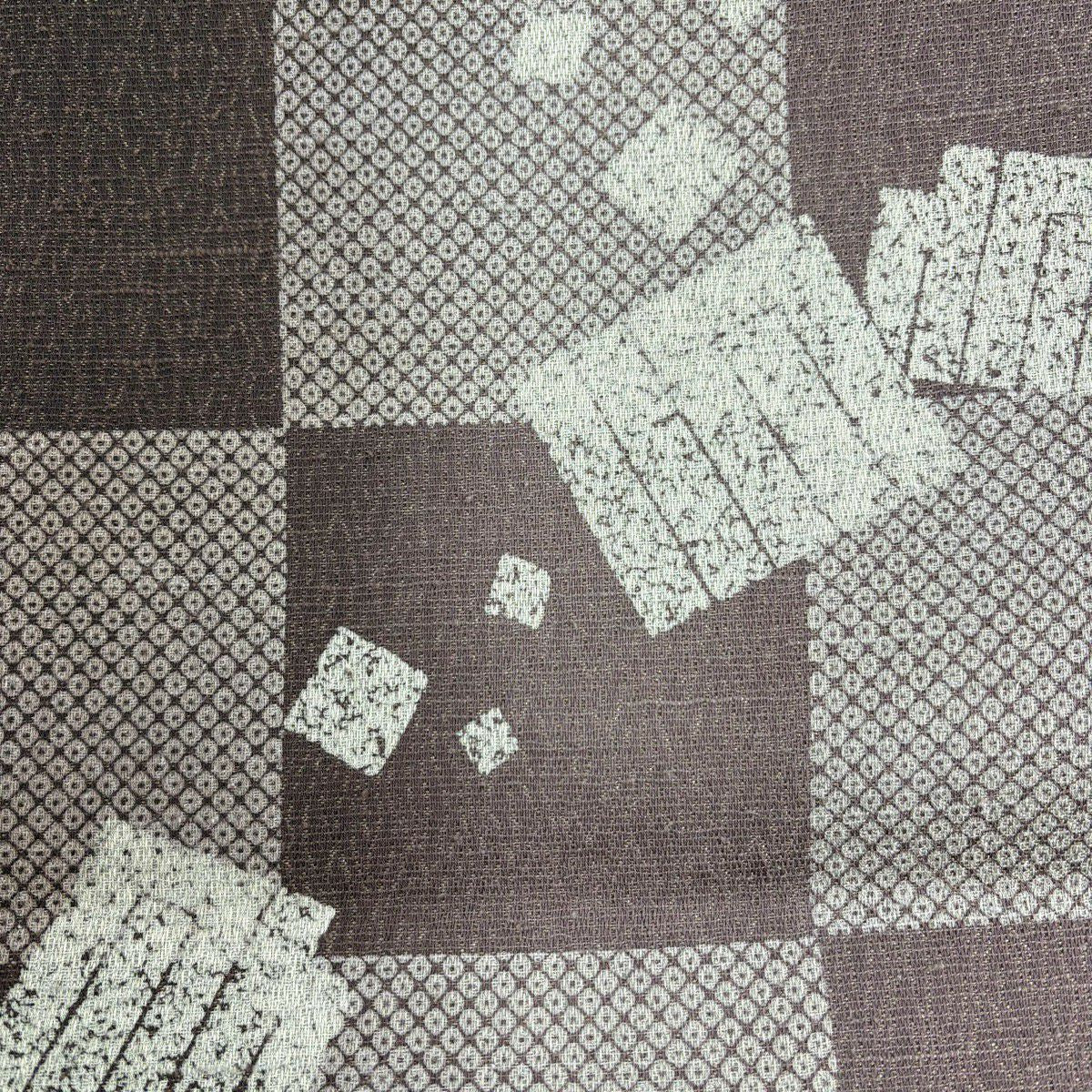 【美品】 袋帶 秀品級 市松樹 源氏香 金絲 茶紫 全通 純蠶絲