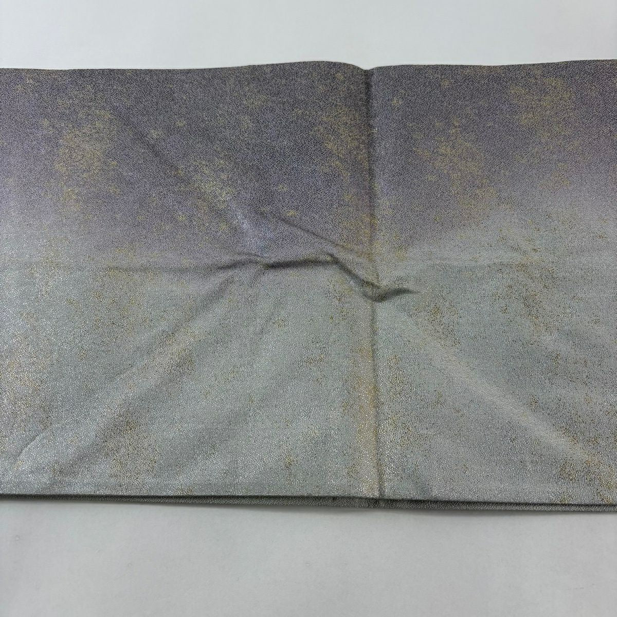 袋帶 秀品級 市染散雲紋樣 金金箔 黑灰 六通 純蠶絲