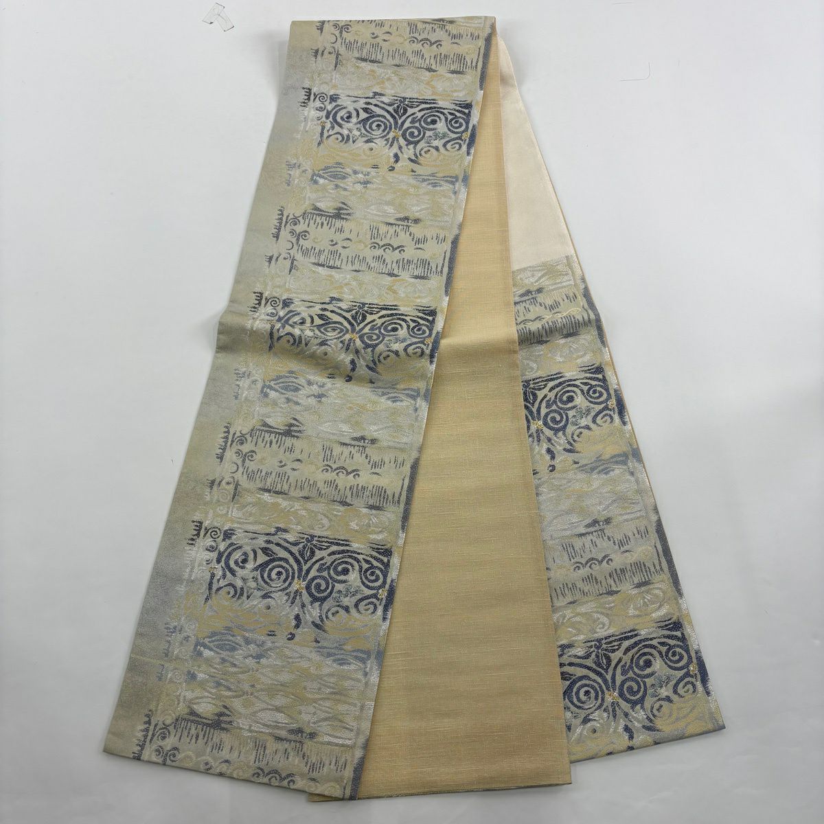 【美品】 付下 身長164.5cm 袖長68cm L 雙層 袋帶套裝 波 ぼかし 紫 純蠶絲 名品級 一つ紋