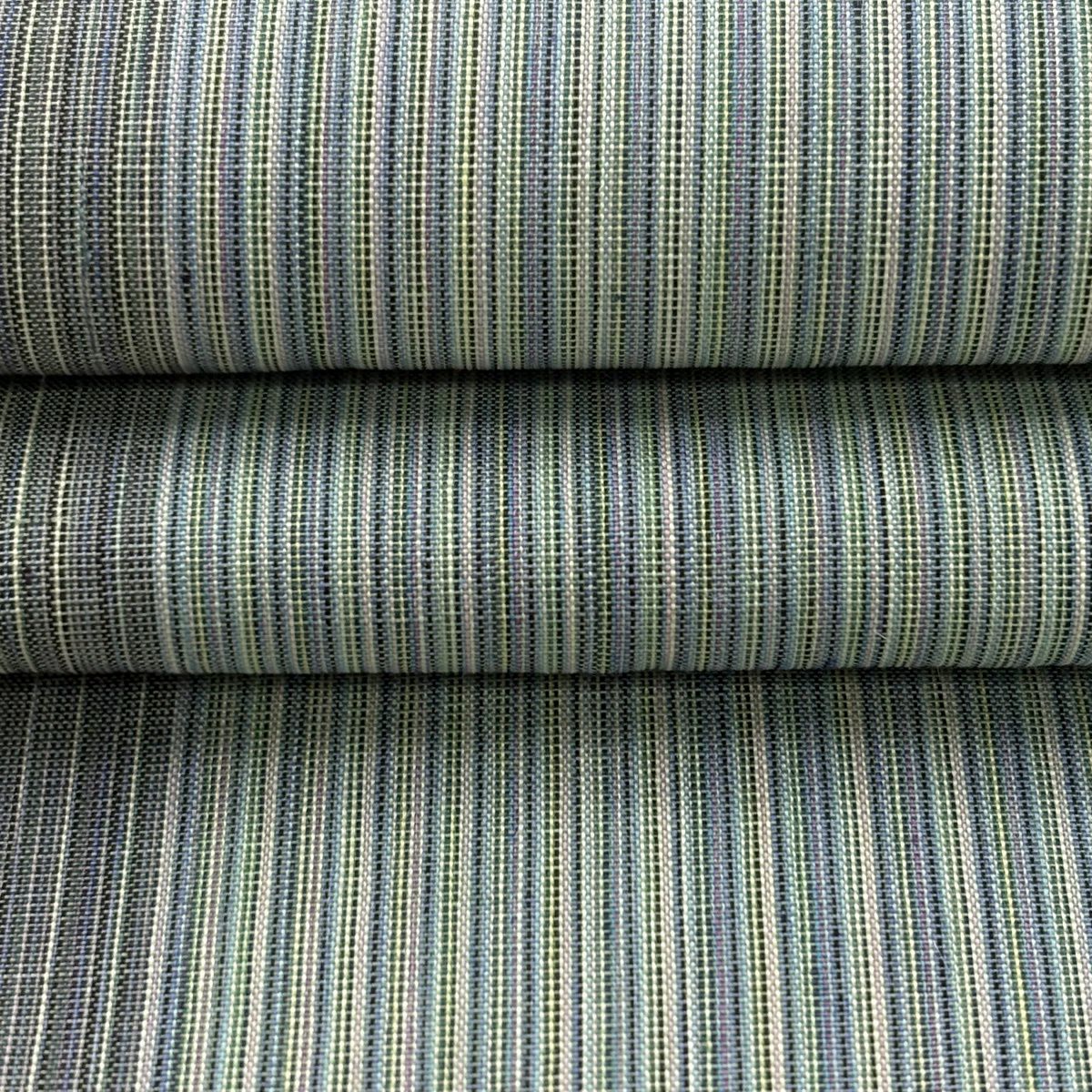 【美品】 開口名古屋帶 逸品級 證書齊全 夏帶 越後上布 林宗平工房 條紋圖案 淺綠 麻