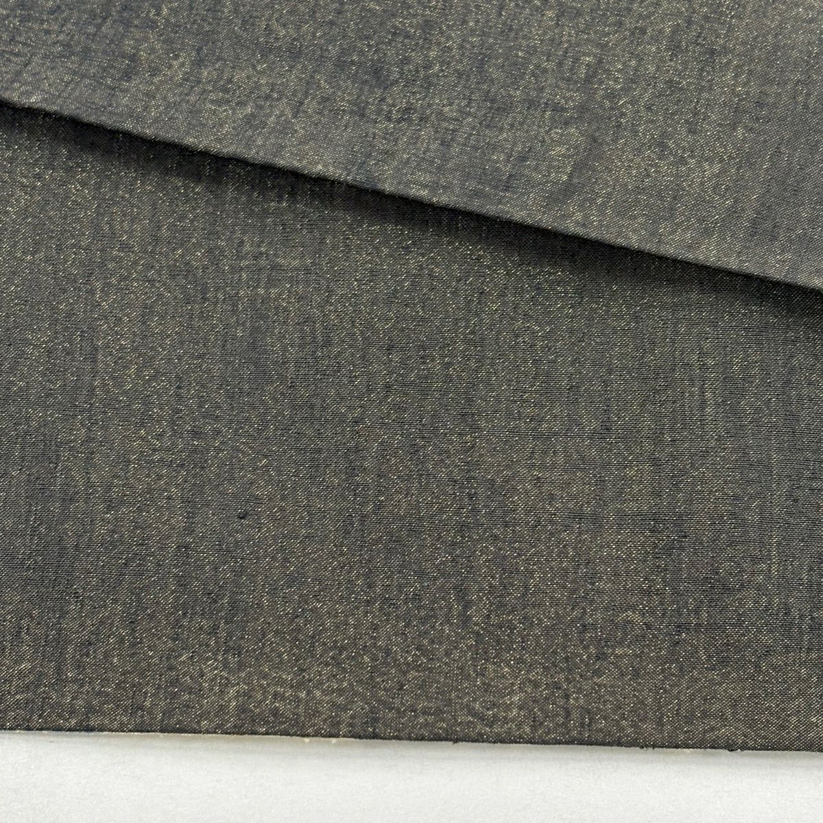 【美品】 袋帶 逸品級 仙鶴 松樹 金銀彩 綴 黑 お太鼓圖案 純蠶絲