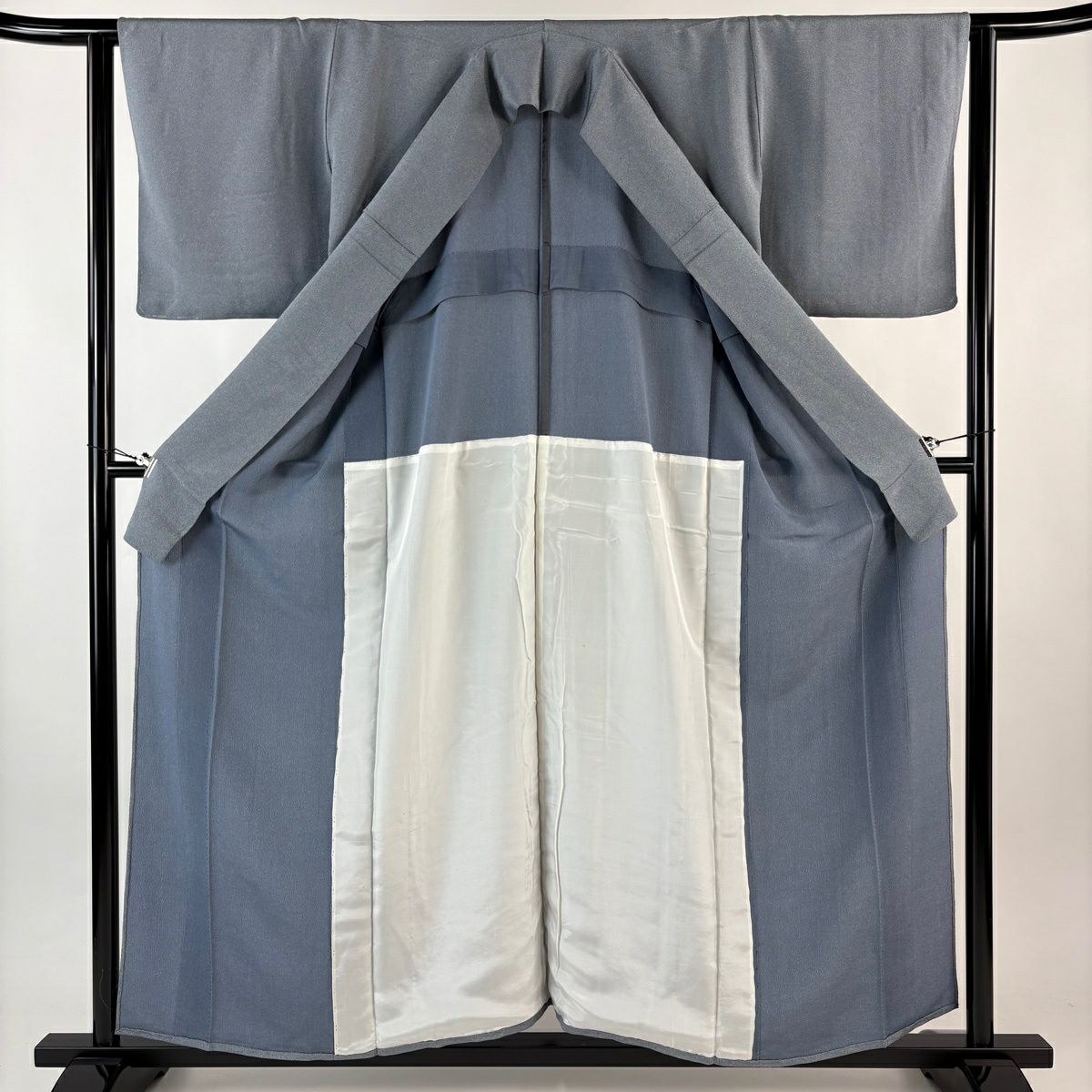 江戶小紋 身長156.5cm 袖長63cm S 單層 鮫 青灰 純蠶絲 秀品級