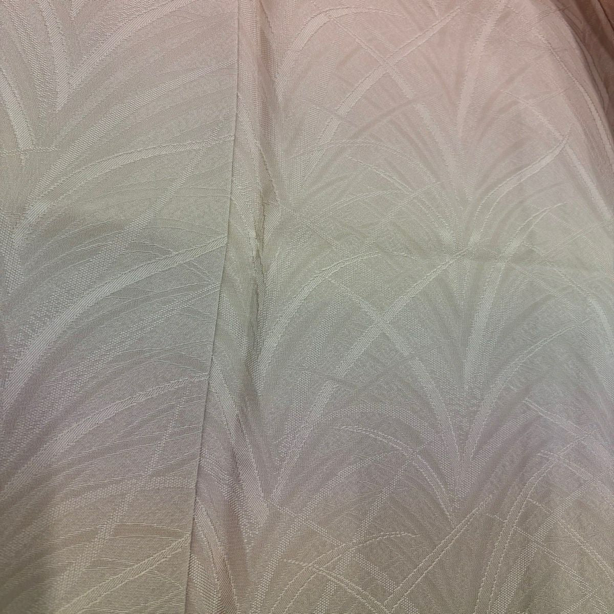 【美品】 付下 身長153.5cm 袖長60.5cm S 雙層 地紋 漸層 鮭粉色 純蠶絲 優品級