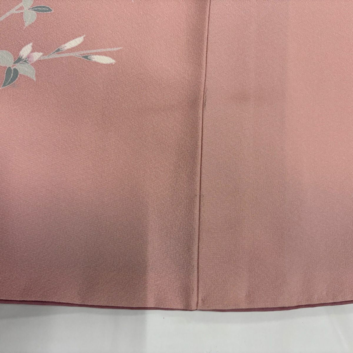 【美品】訪問服 身長164.5cm 袖長66cm M 雙層 落款あり 團扇子 草花紋紋 漸層 粉紅 純蠶絲 秀品級