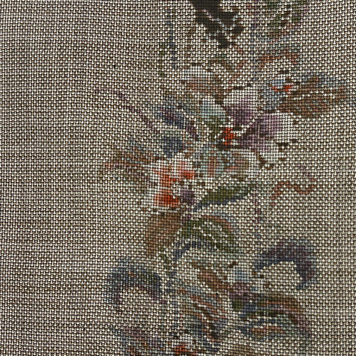 【美品】 紬織 身長164.5cm 袖長65.5cm M 雙層 草花紋紋 幾何學 焦茶 純蠶絲 秀品級