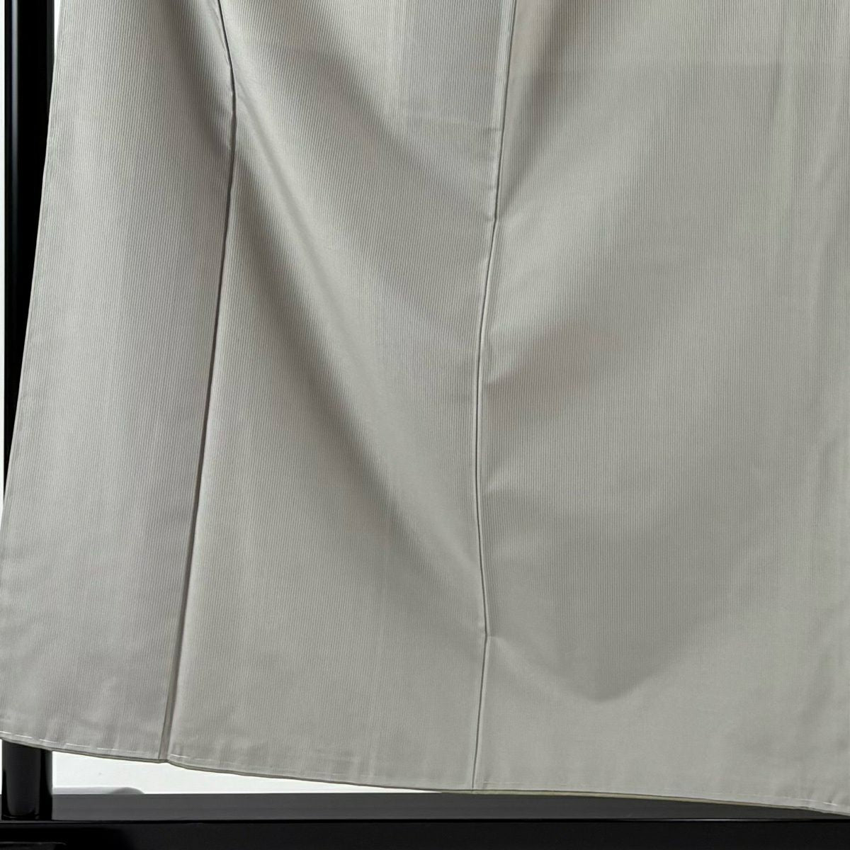【美品】 小紋 身長157.5cm 袖長63.5cm S 雙層 縱條 灰 純蠶絲 名品級