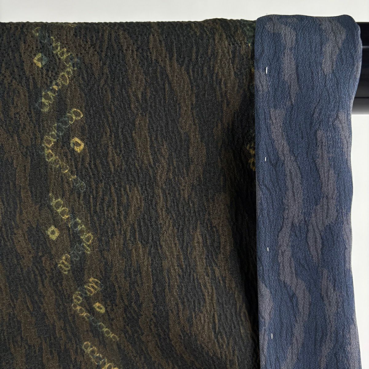 訪問服 身長158cm 袖長68.5cm L 雙層 樋熊哲也 落款あり 梅花 疋田 刺繡 金糸 黑 純蠶絲 逸品級