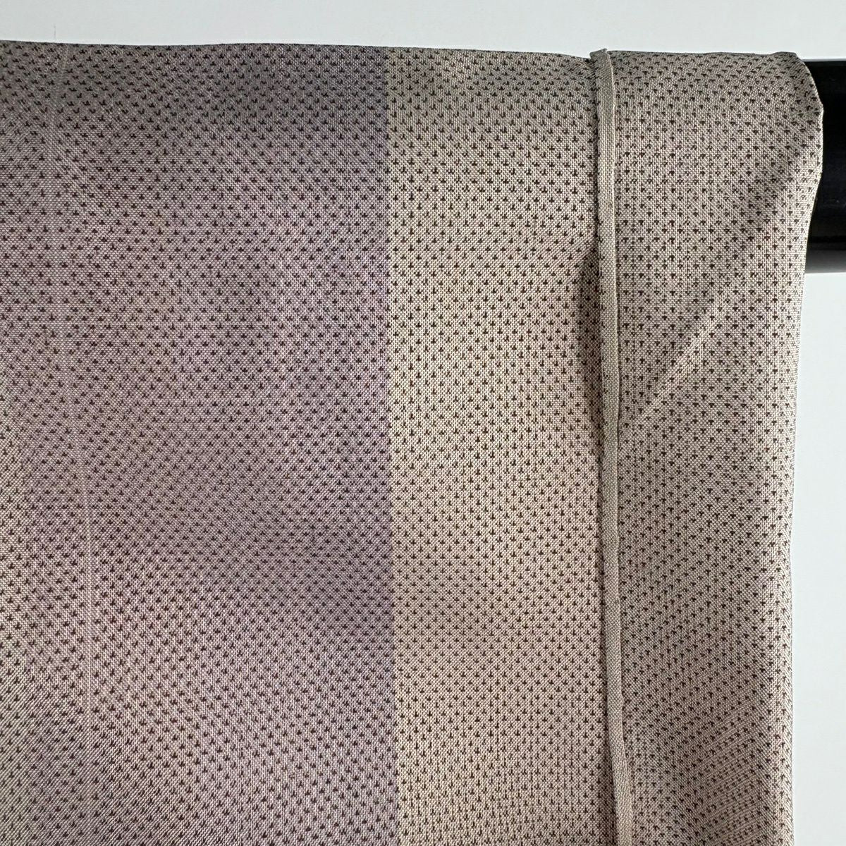 大島紬織 身長155cm 袖長62cm S 單層 都喜ヱ門 條紋 幾何學 薄茶 純蠶絲 逸品級
