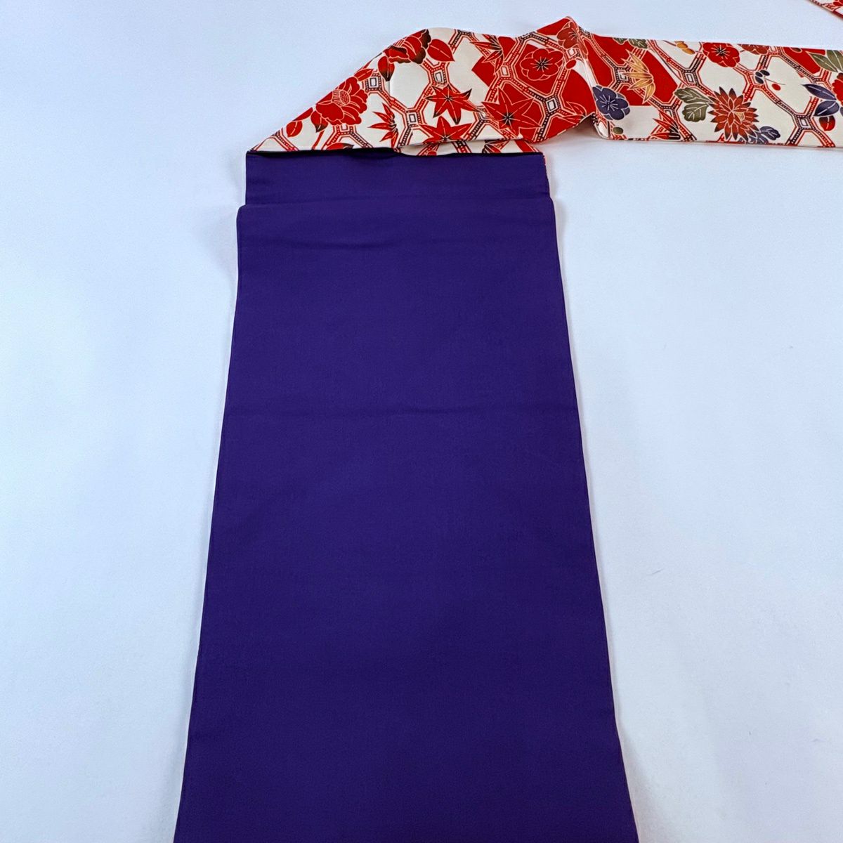 【美品】 名古屋帶 秀品級 梅花 花 椿 花 奶油色 純蠶絲