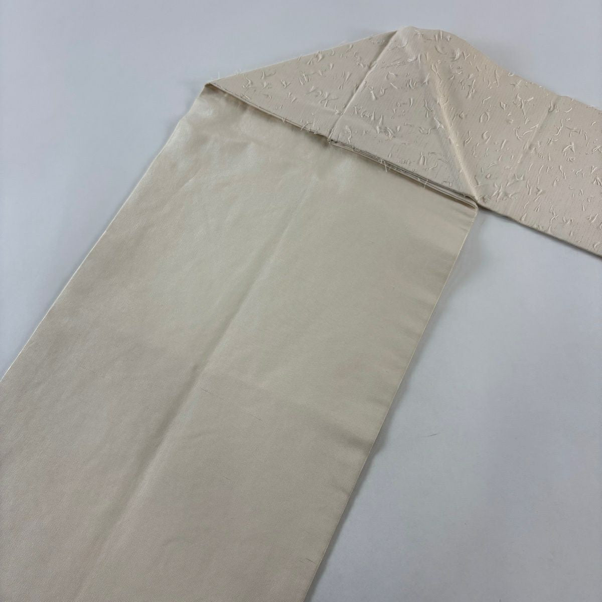名古屋帶 秀品級 麻雀 籃子 米色 純蠶絲