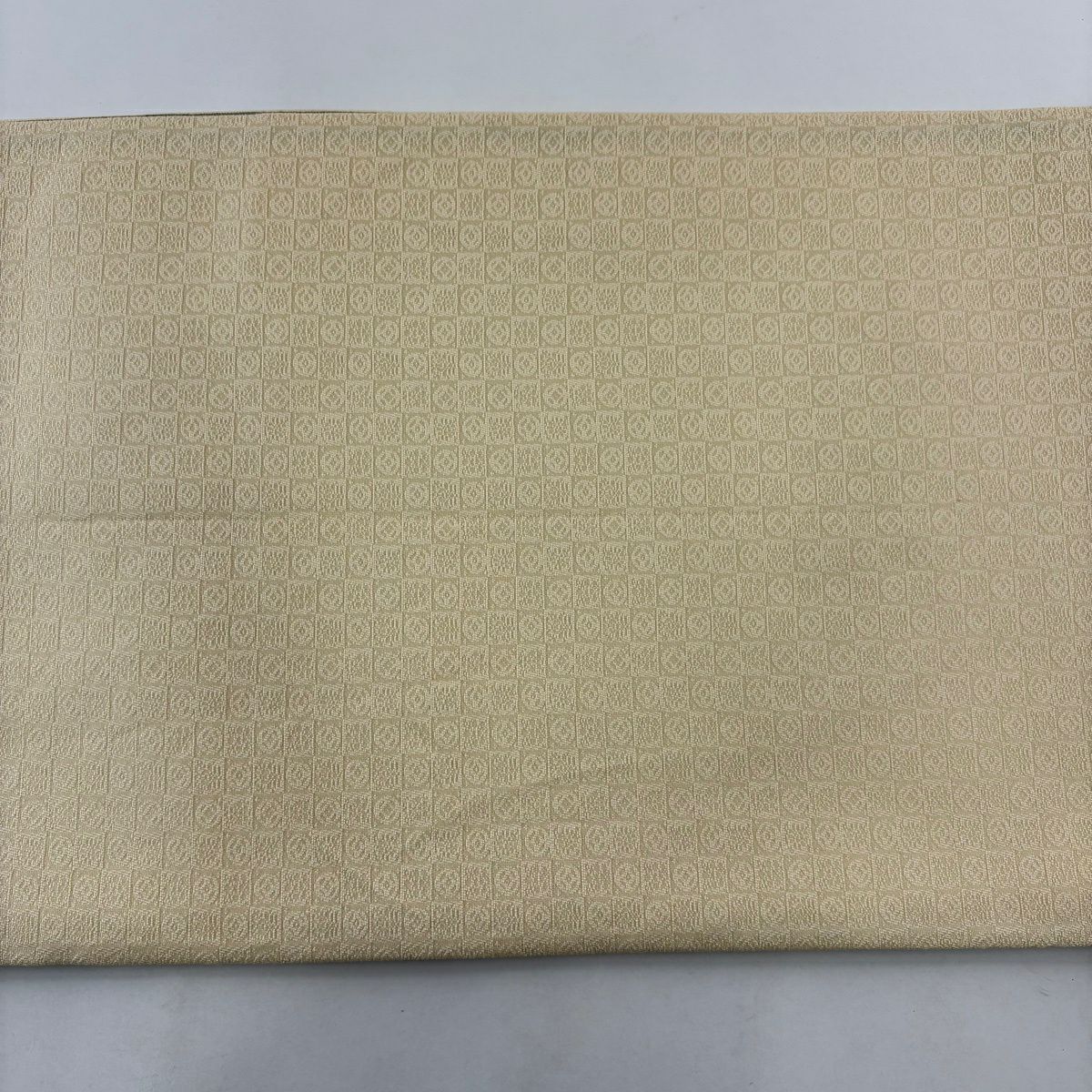 【美品】 袋帶 秀品級 斜條紋 漸層圖案 金金箔 灰綠 全通 純蠶絲