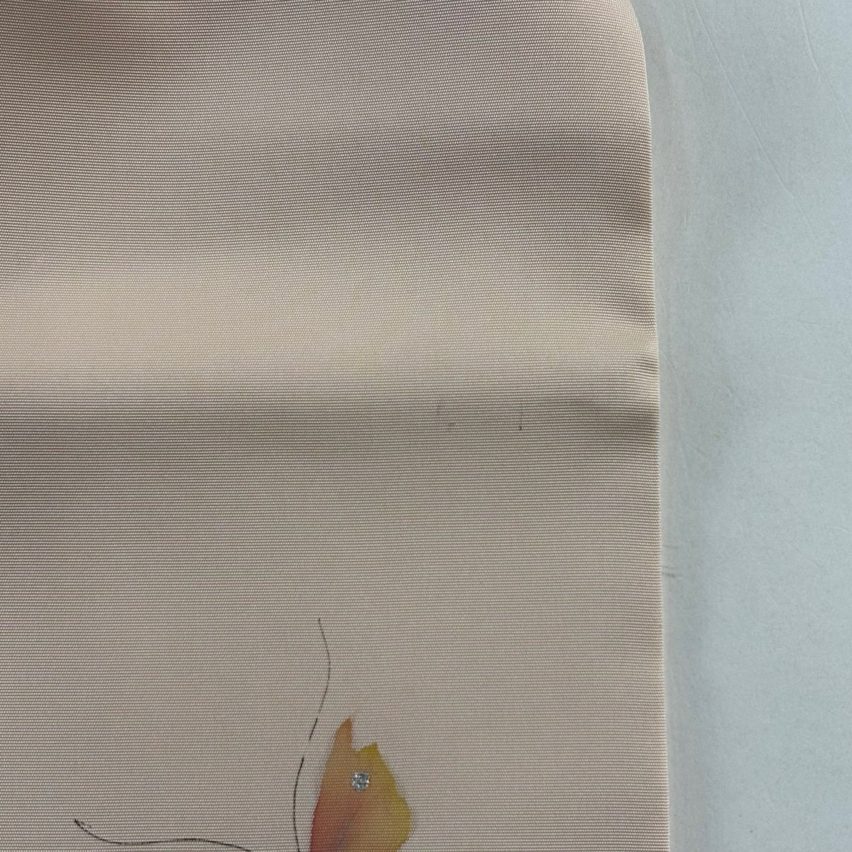 【美品】 名古屋帶 秀品級 花丸紋 蝴蝶 金銀彩 淺粉色 純蠶絲