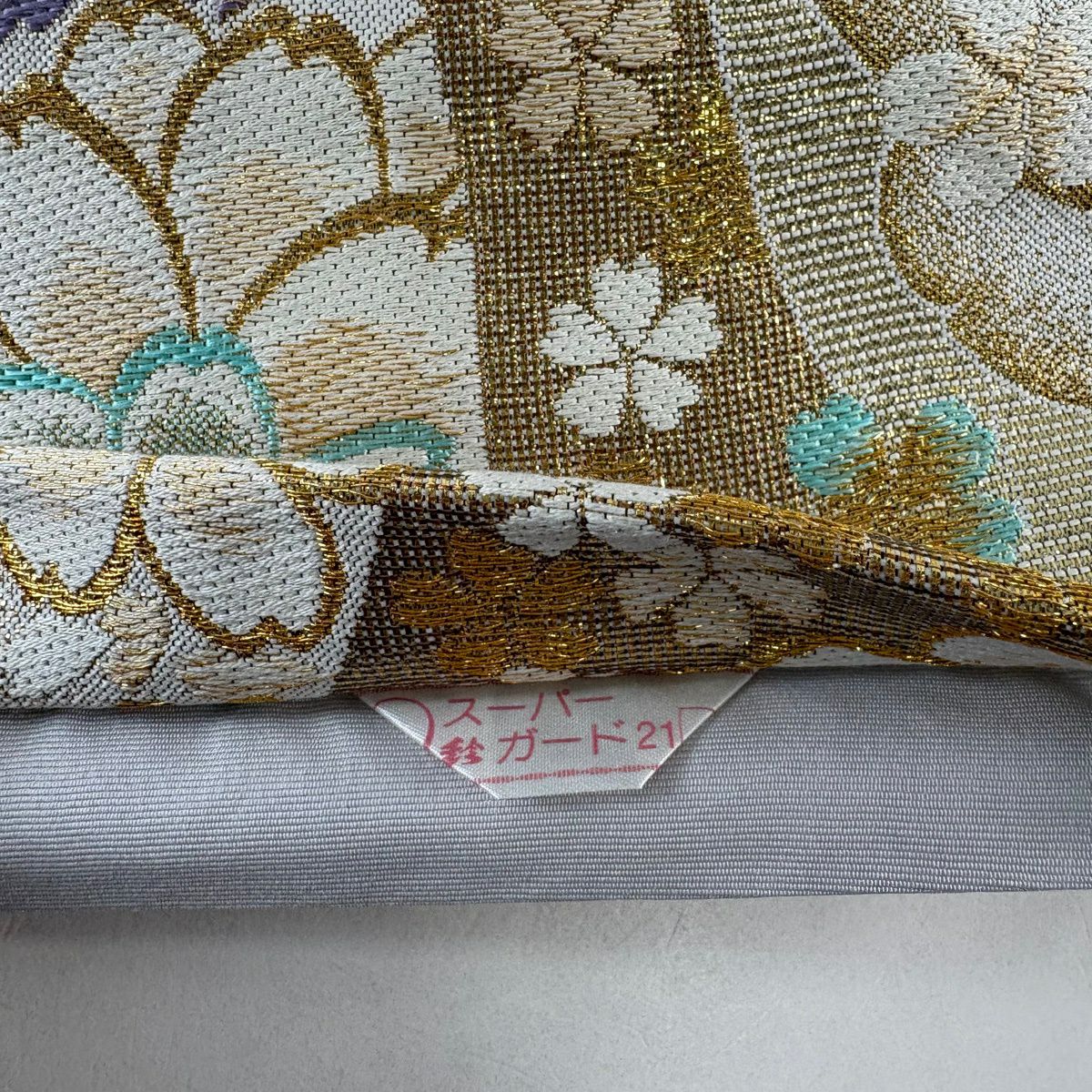 【美品】 袋帶 秀品級 鈴乃屋 菊花花 櫻花花 金絲 金金箔 金色 六通 純蠶絲