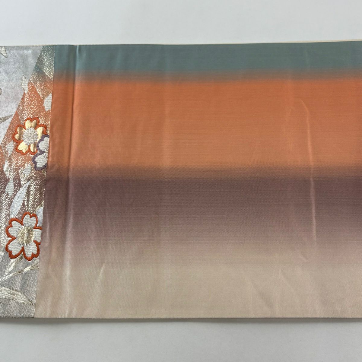 【美品】 袋帶 秀品級 關西仕立 雜花瓣 金銀線 金金箔 淺粉色 六通 純蠶絲