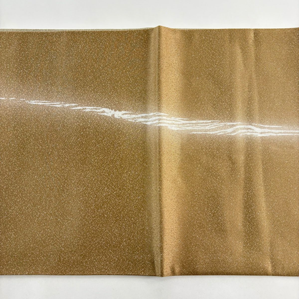 【美品】 袋帶 秀品級 幾何學 金銀彩 金金箔 灰茶 お太鼓圖案 純蠶絲