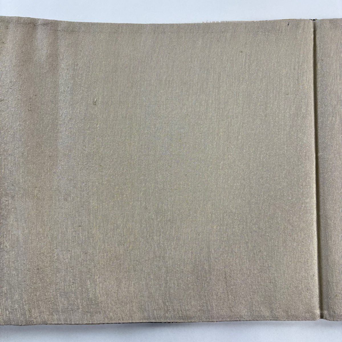 【美品】 袋帶 秀品級 龜甲 細條 金絲 金金箔 淺茶 紋樣 純蠶絲