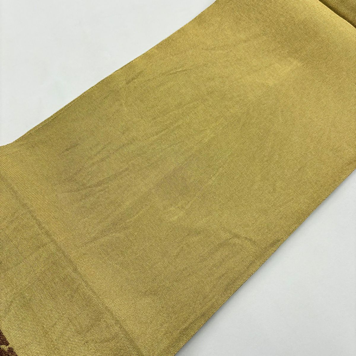 【美品】 袋帶 名品級 關西仕立 金銀彩 鳥 草花紋 金色 六通 純蠶絲