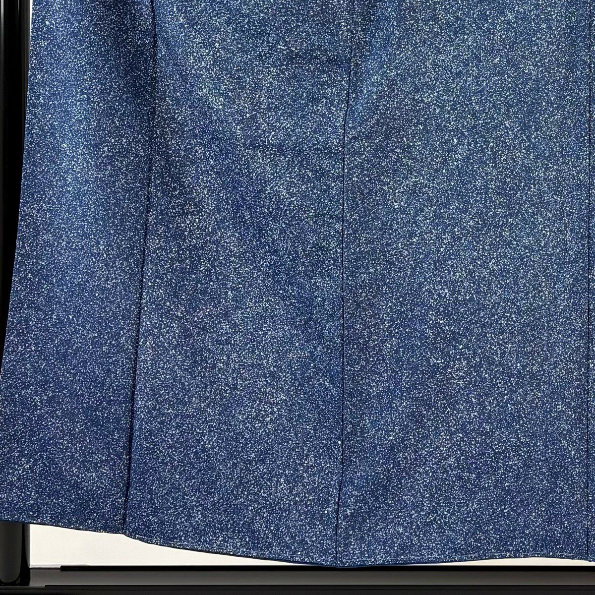 【美品】 小紋 身長156.5cm 袖長62.5cm S 雙層 幾何學圖案 深藍 純蠶絲 優品級