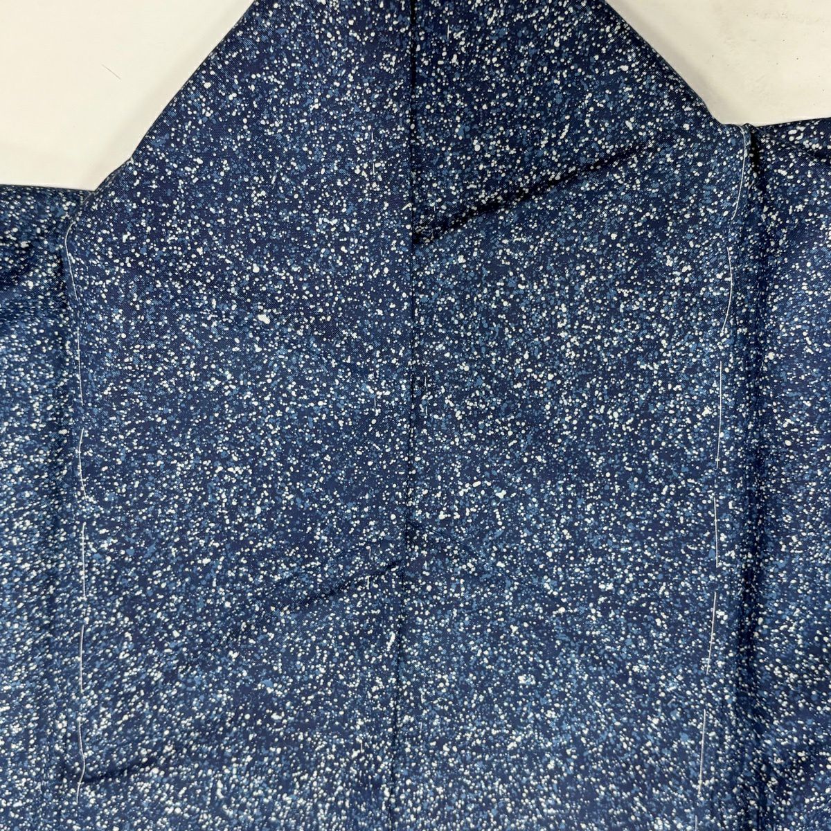 【美品】 小紋 身長156.5cm 袖長62.5cm S 雙層 幾何學圖案 深藍 純蠶絲 優品級