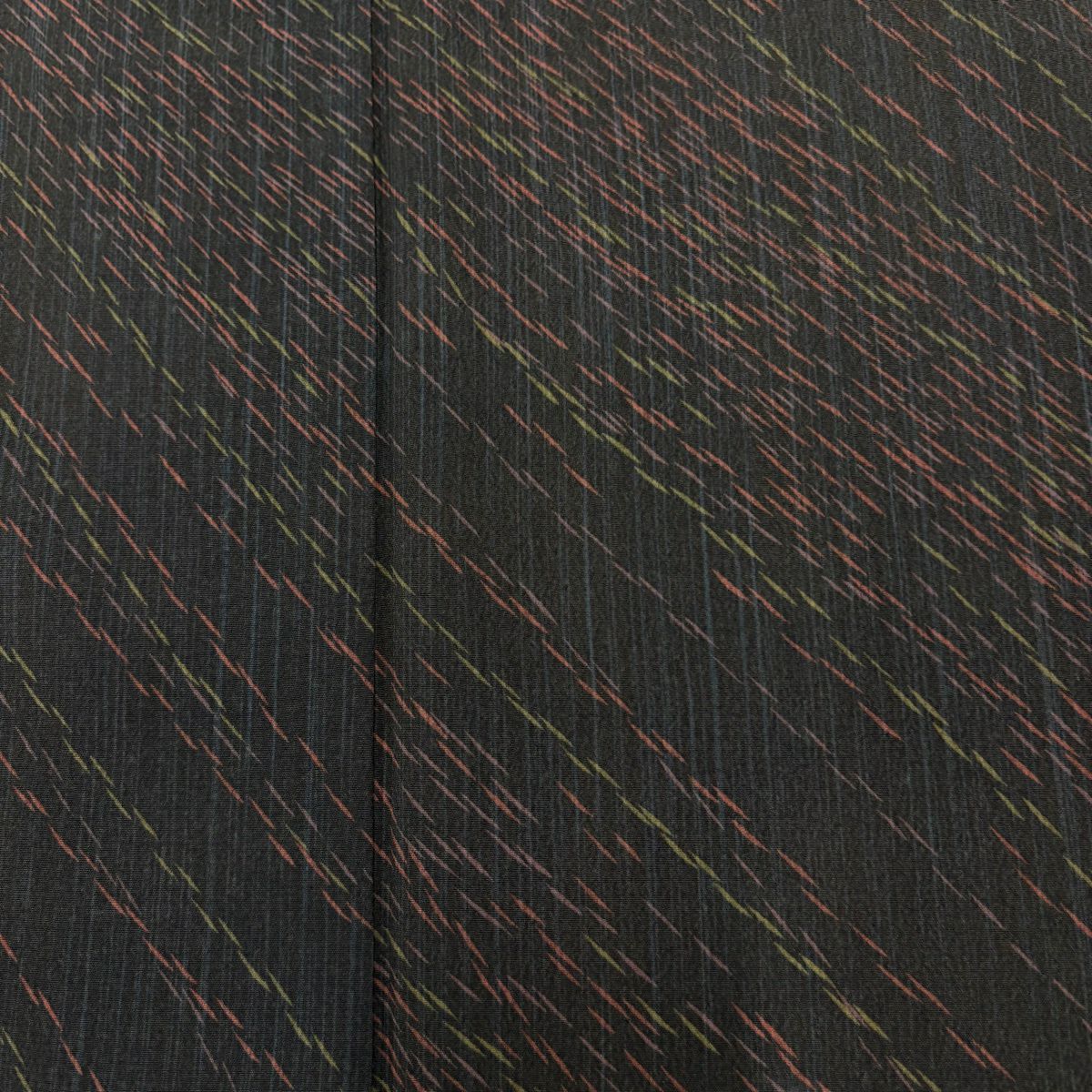 【美品】 小紋 身長164cm 袖長65cm M 雙層 幾何學圖案 條紋 灰色 純蠶絲 優品級