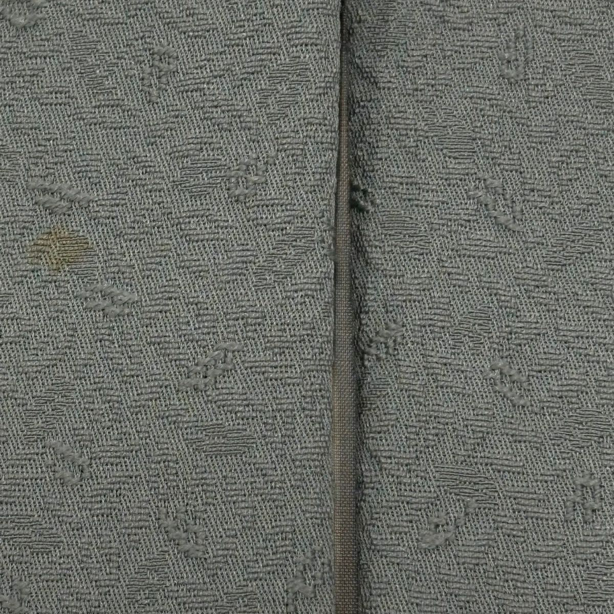 付下 身長150.5cm 袖長62.5cm S 雙層 雪輪 草花紋紋 刺繡 青灰 純蠶絲 優品級