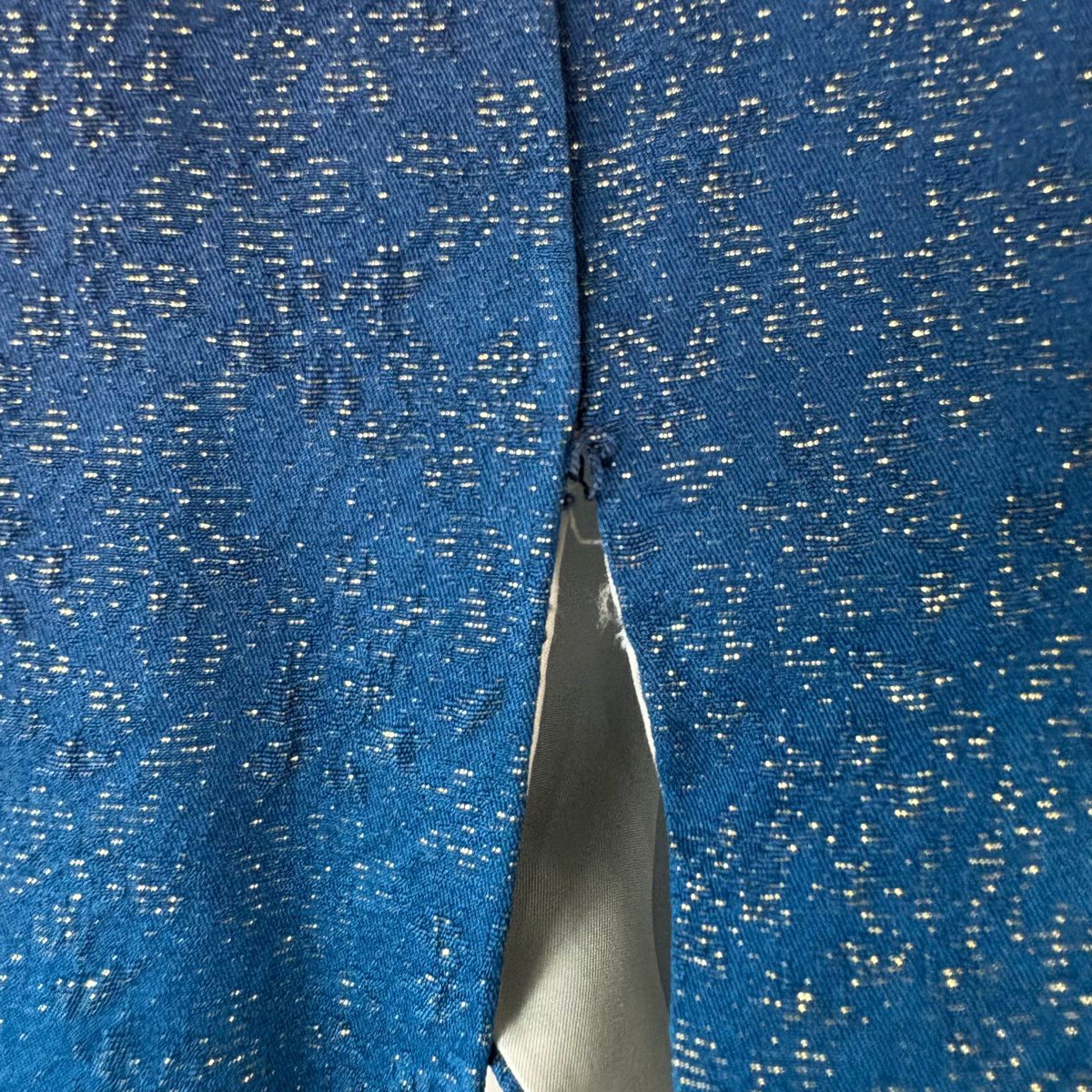 振袖禮服 身長163cm 袖長68.5cm L 雙層 樱花 樱花花瓣 金通 金染 藍紫 純蠶絲 精品