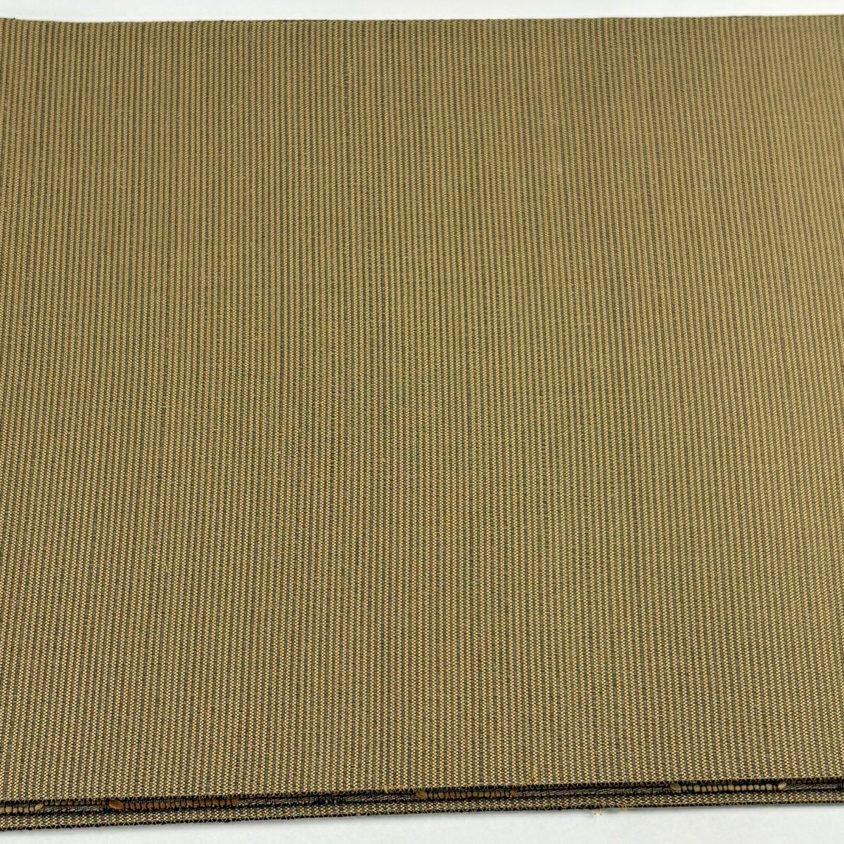 【美品】 袋帶 逸品級 證書齊全 博多織 幾何圖案 金金箔 茶綠 六通 純蠶絲