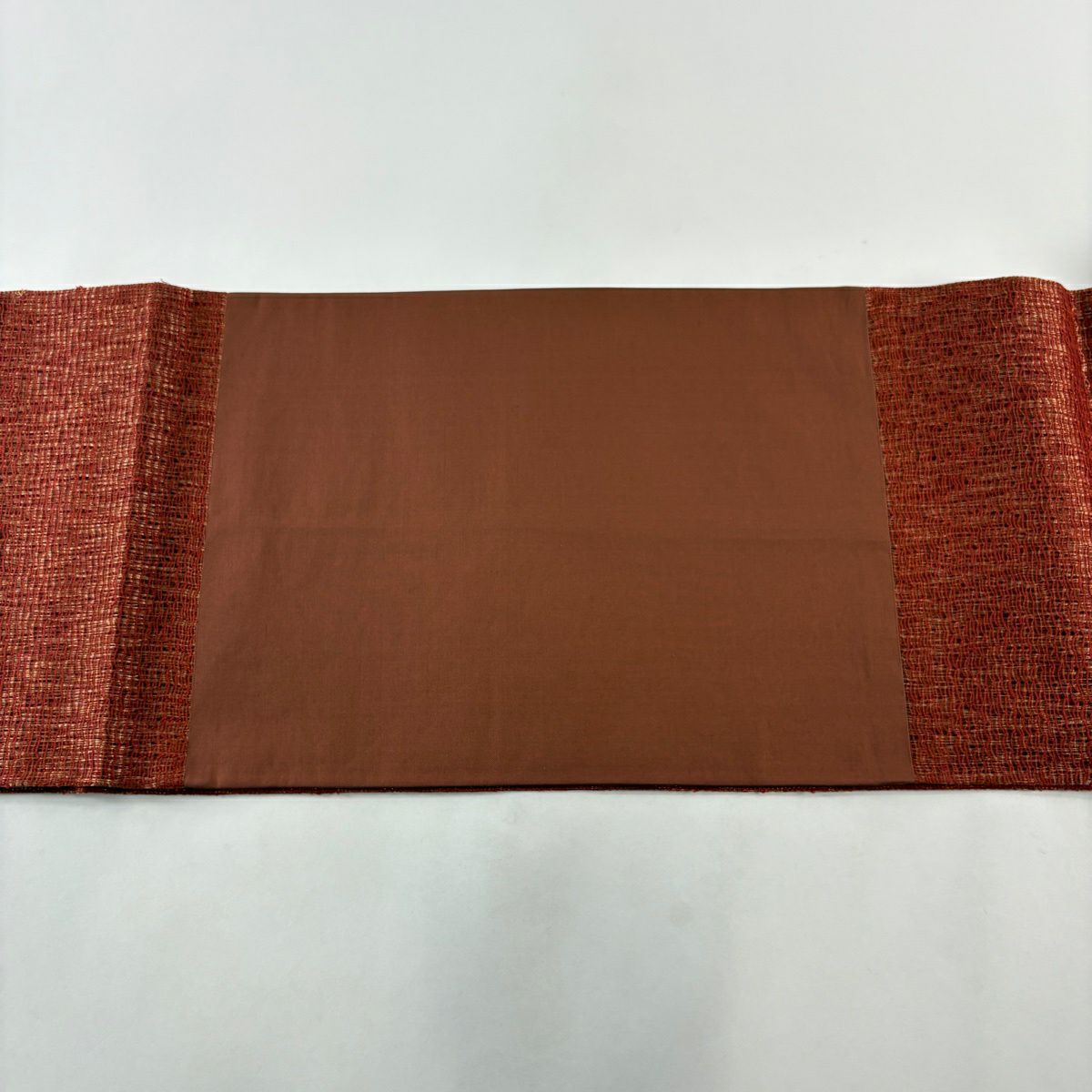 【美品】 袋帶 秀品級 花唐草紋 金絲 拉麵絲 紅茶 お太鼓圖案 純蠶絲