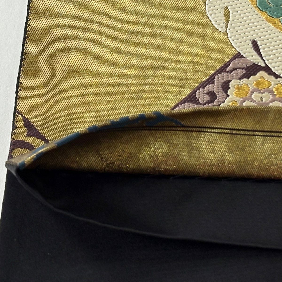 袋帶 逸品級 證書齊全 鳳凰 鱗片 金絲 金金箔 金色 六通 純蠶絲