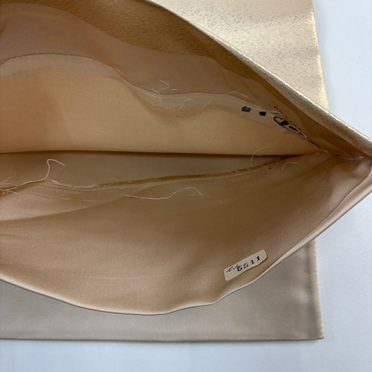 【美品】 袋帶 秀品級 鏡裏文 菊花 金銀彩 金金箔 米色 お太鼓柄 純蠶絲