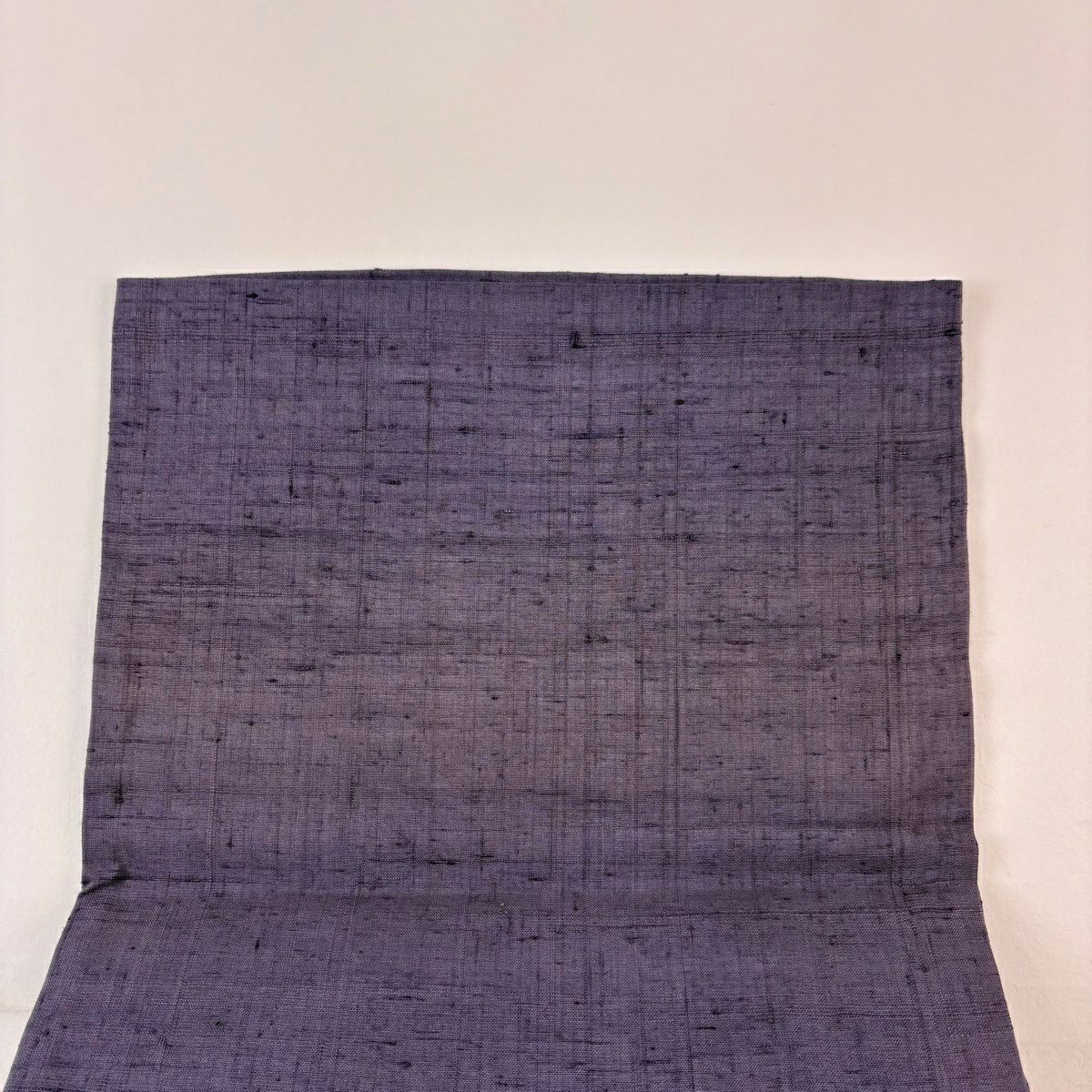名古屋帶 秀品級 紬織織 葉 刺繡 灰紫 純蠶絲