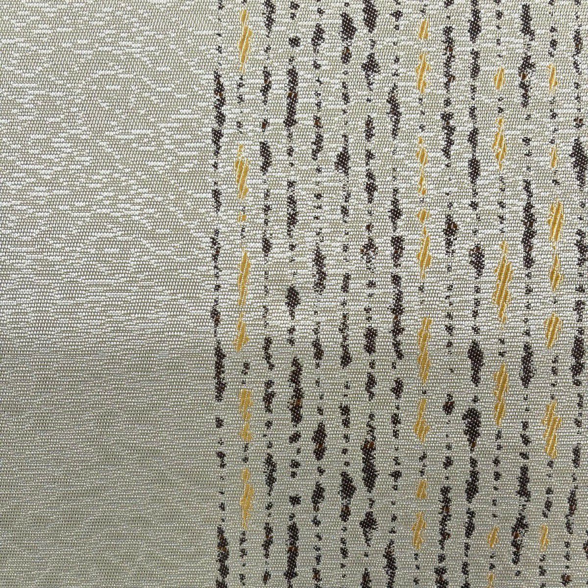 【美品】名古屋帶 秀品級 條紋 幾何圖形 灰茶 純蠶絲