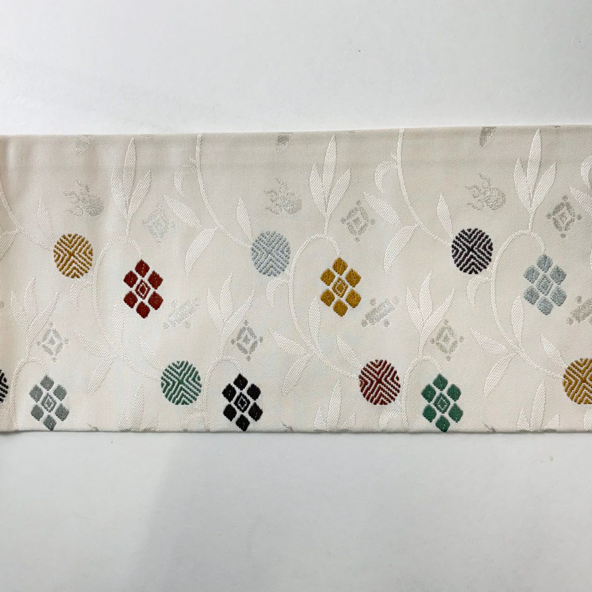 名古屋帶 秀品級 竹子藤 金金箔 奶油色 純蠶絲