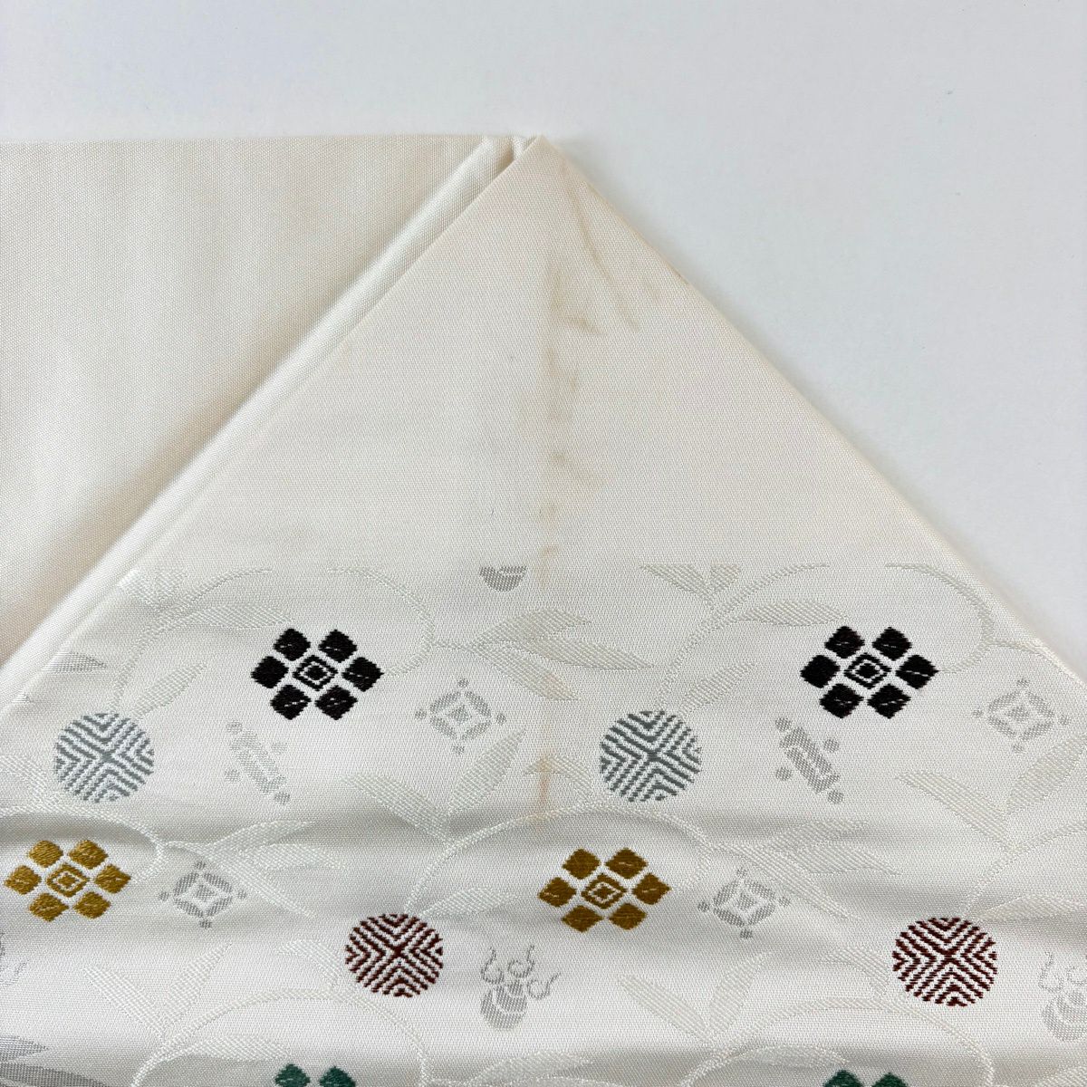 名古屋帶 秀品級 竹子藤 金金箔 奶油色 純蠶絲