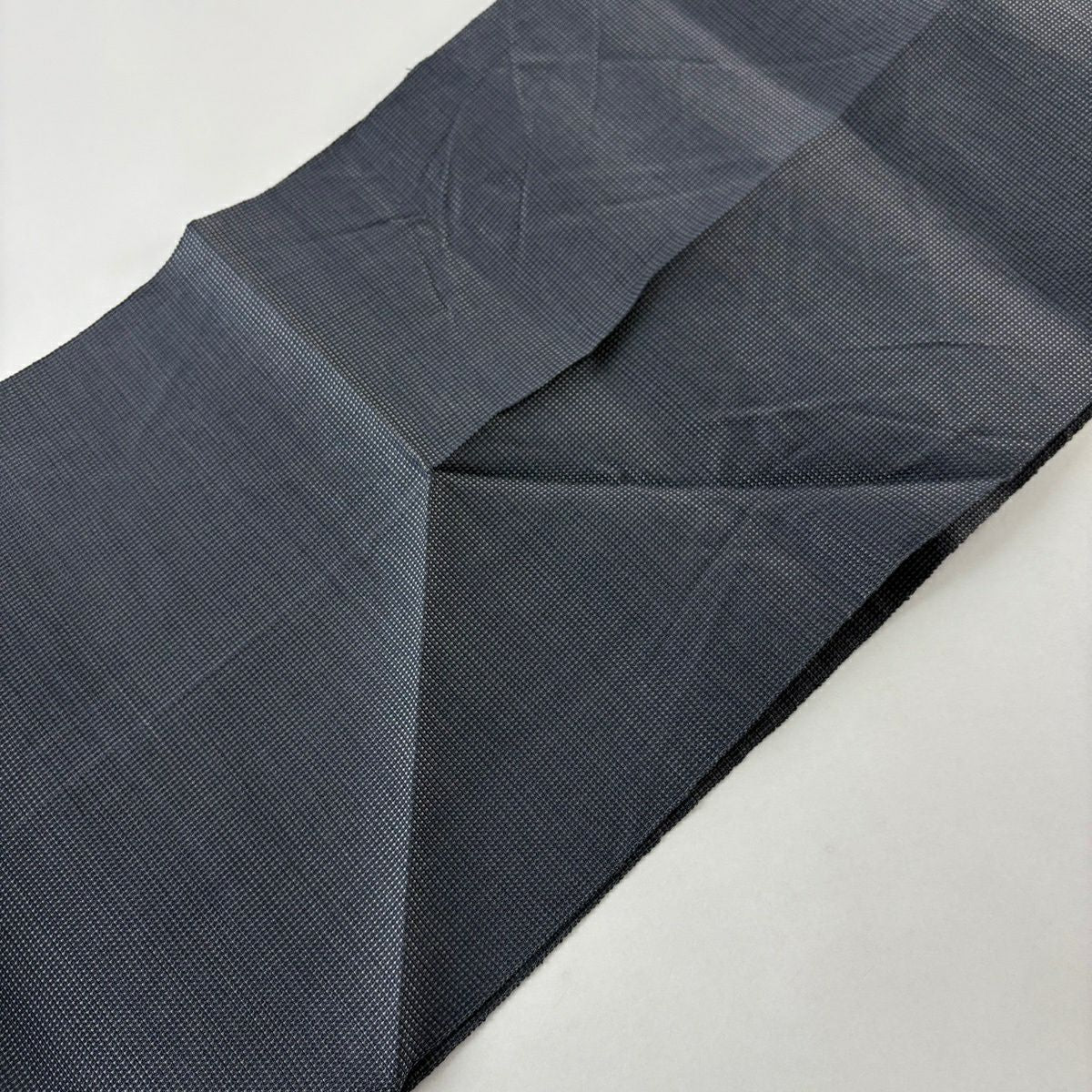 名古屋帶 秀品級 夏帶 八寸名古屋帶 松樹葉仕立 縞 幾何學 灰紫 純蠶絲