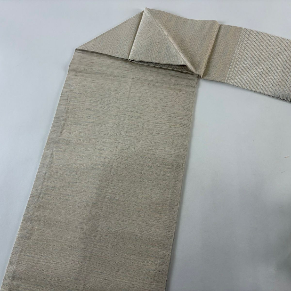 【美品】 名古屋帶 秀品級 霞 金絲 金銀彩 奶油色 純蠶絲