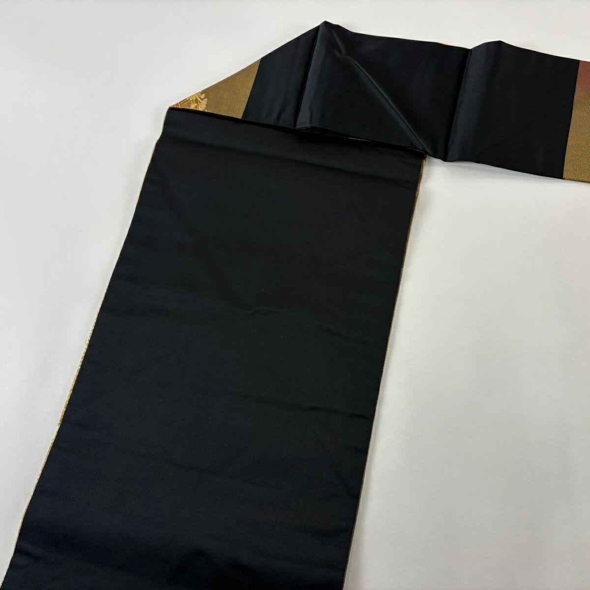 【美品】名古屋帶 秀品級 菊花 波 金金箔 金銀彩 茶 純蠶絲