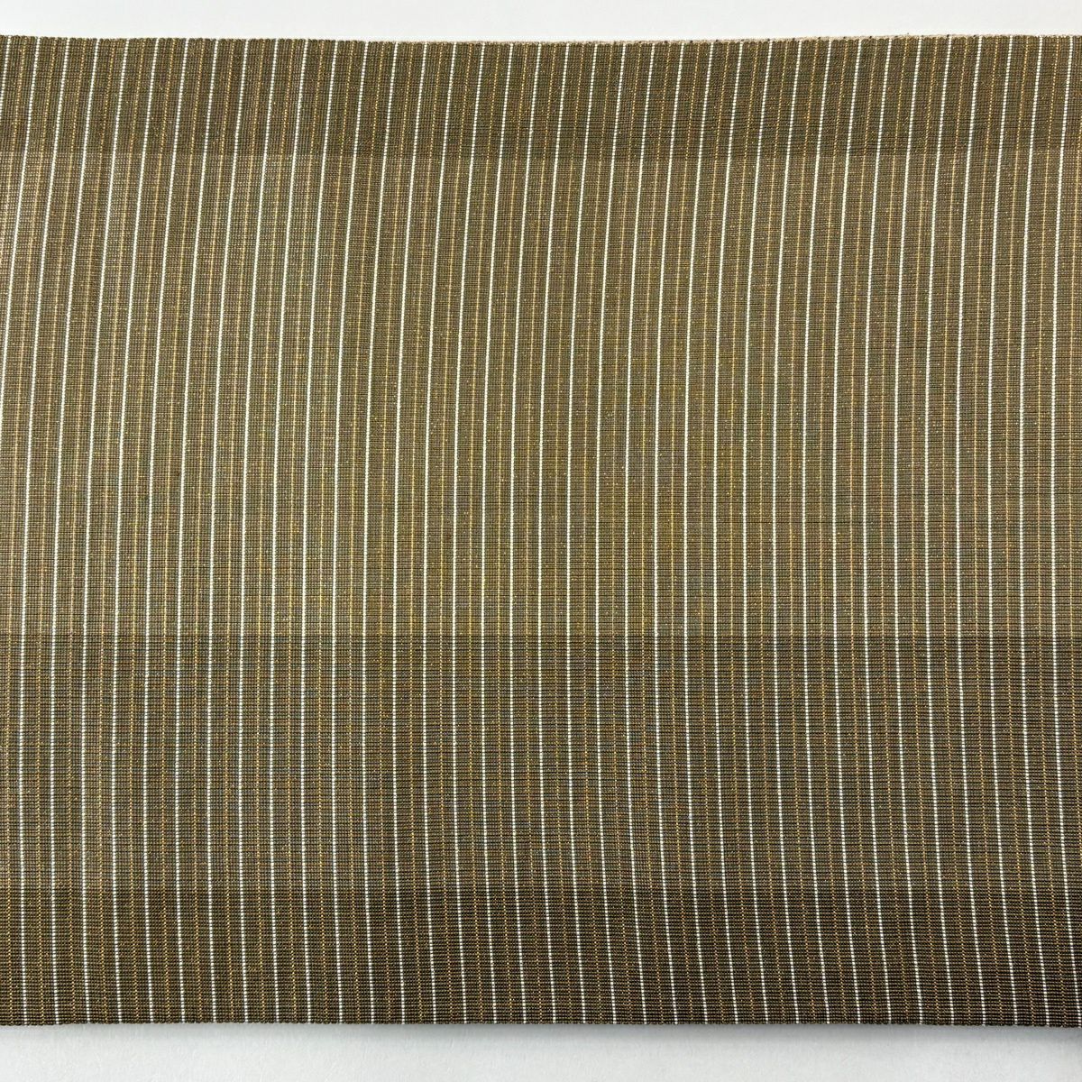 【美品】 袋帶 秀品級 橫段 金絲 淺茶 純蠶絲