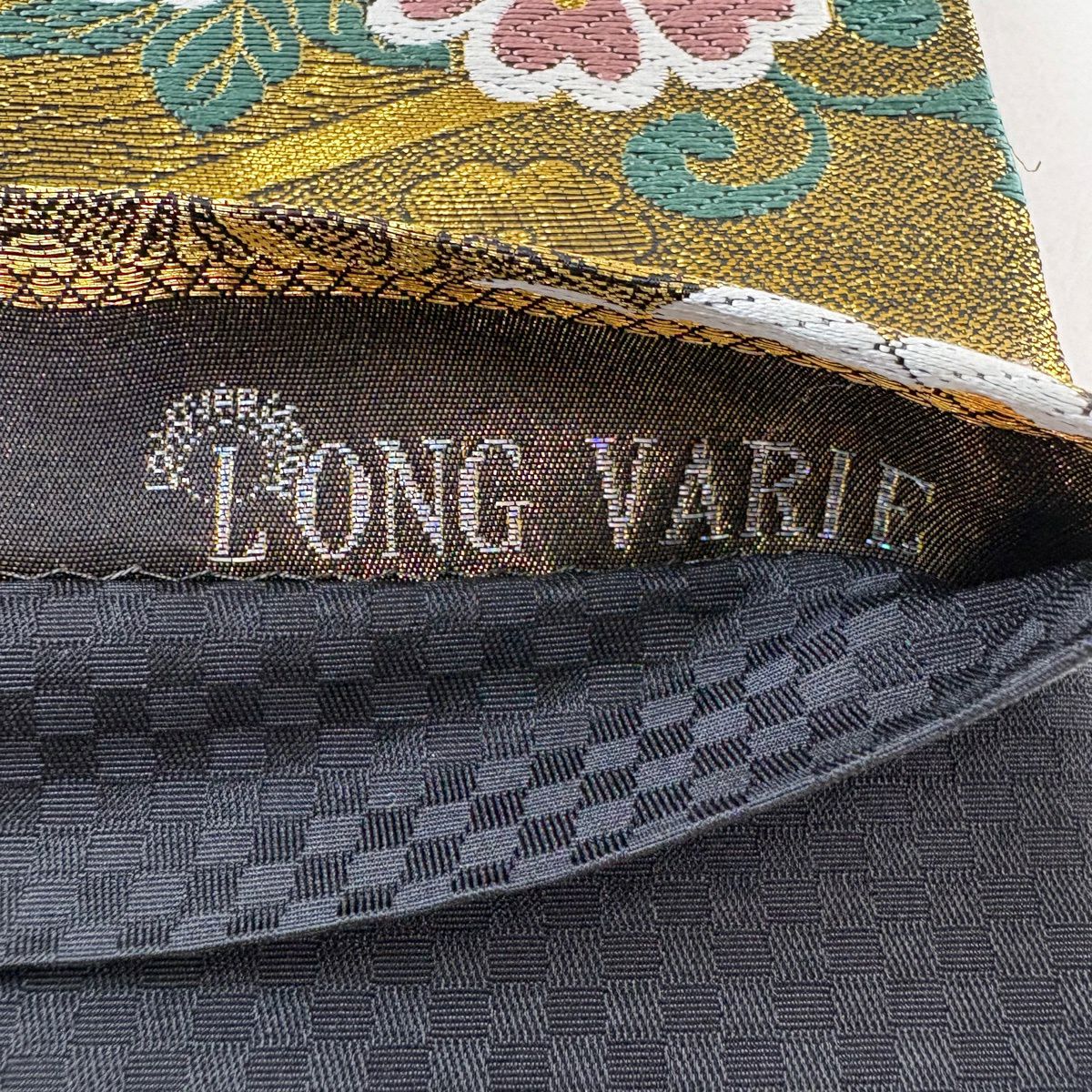 【美品】 袋帶 秀品級 櫻花 流水 金銀線 刺繡 金色 六通 純蠶絲