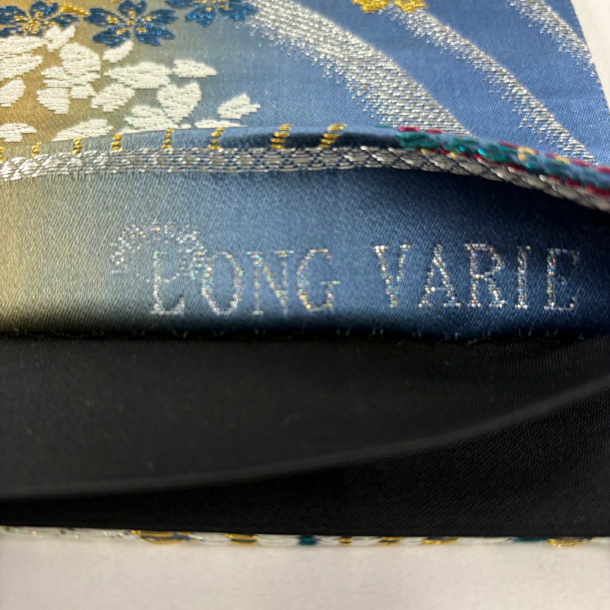 袋帶 秀品級 樱花 樱花花瓣 金银线 金金箔 蓝色 六通 純蠶絲
