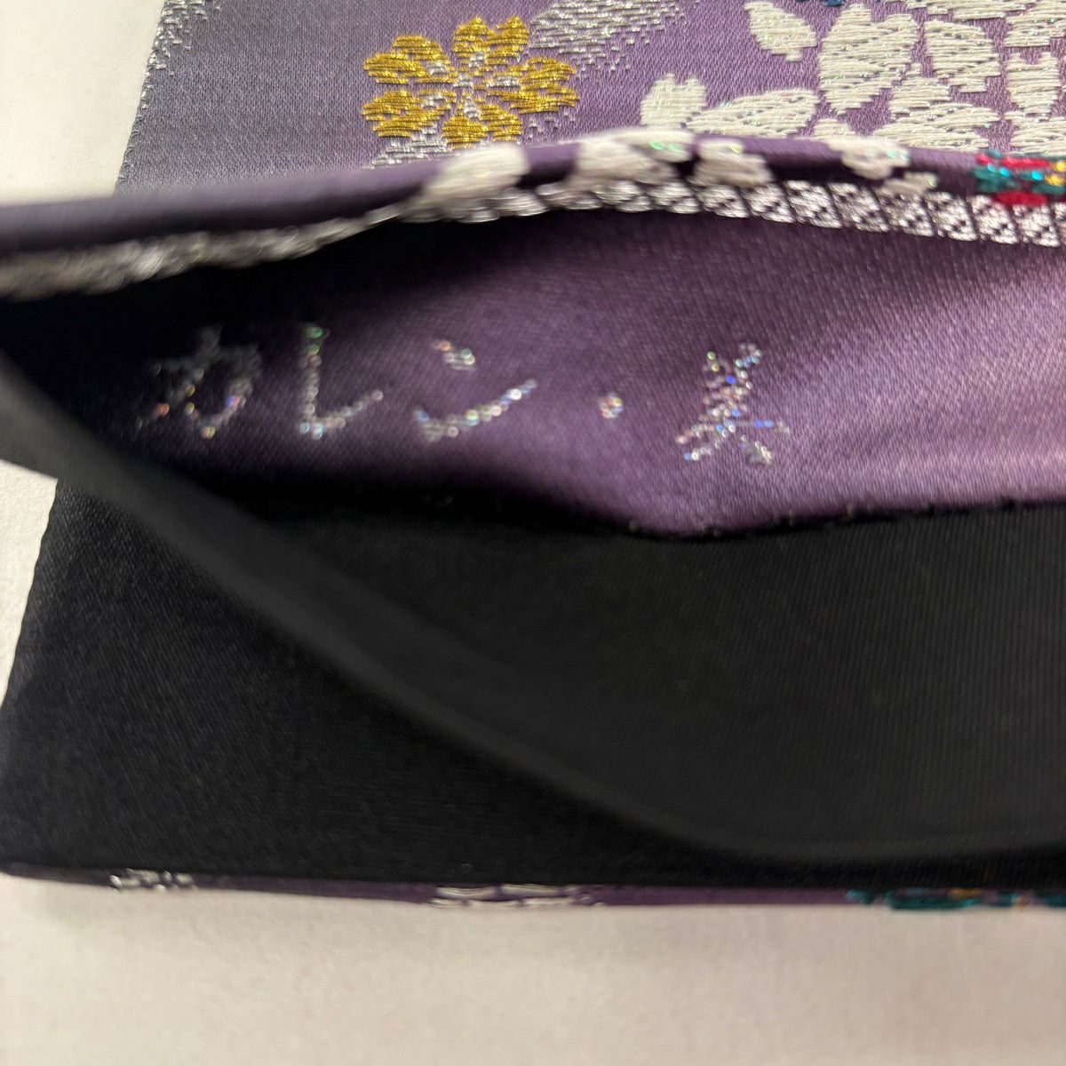 袋帶 秀品級 樱花 樱花花瓣 金银线 金金箔 蓝色 六通 純蠶絲