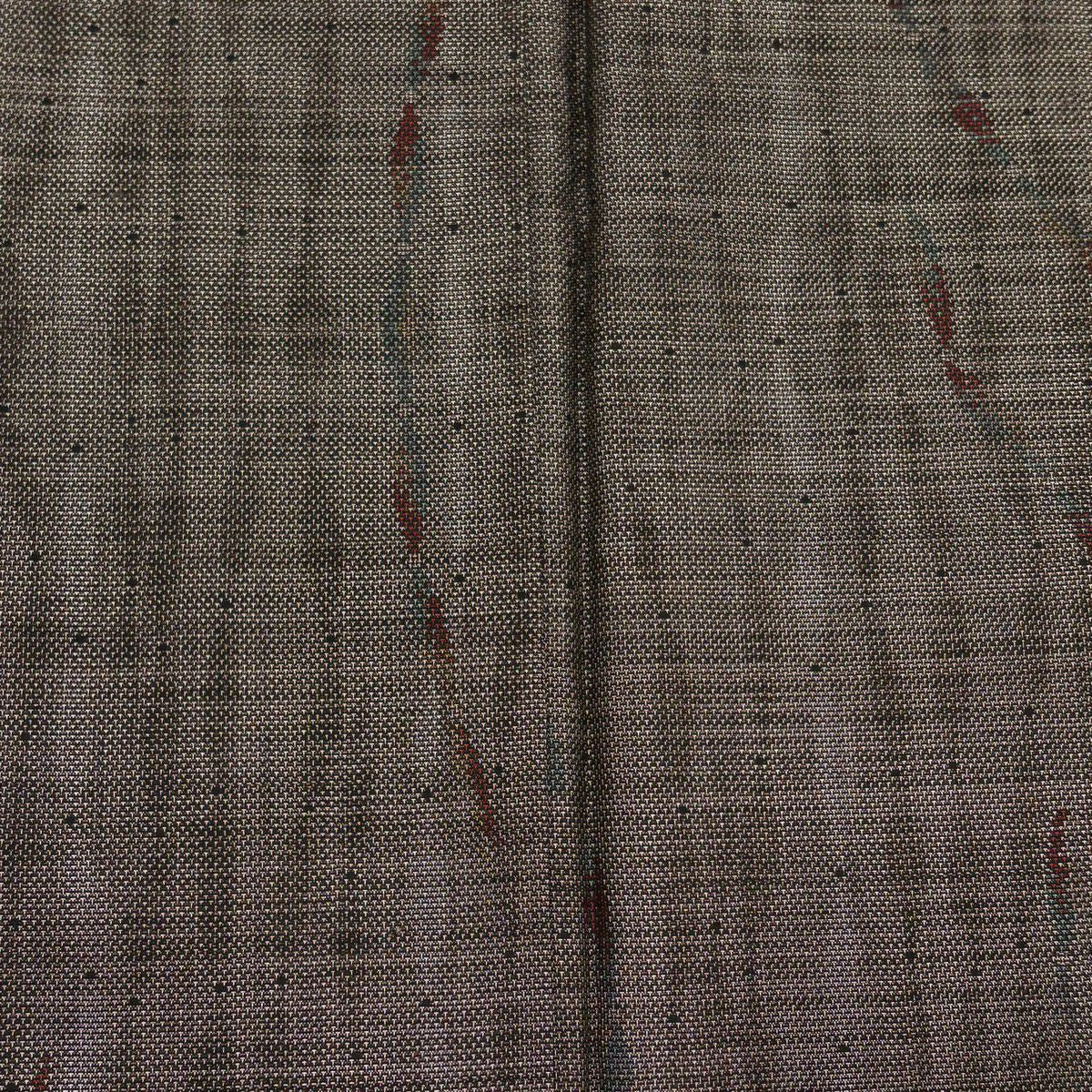 【美品】 大島紬織 身長150.5cm 袖長62cm S 雙層 證書附帶 幾何圖案 純泥染 焦茶 純蠶絲 優品級