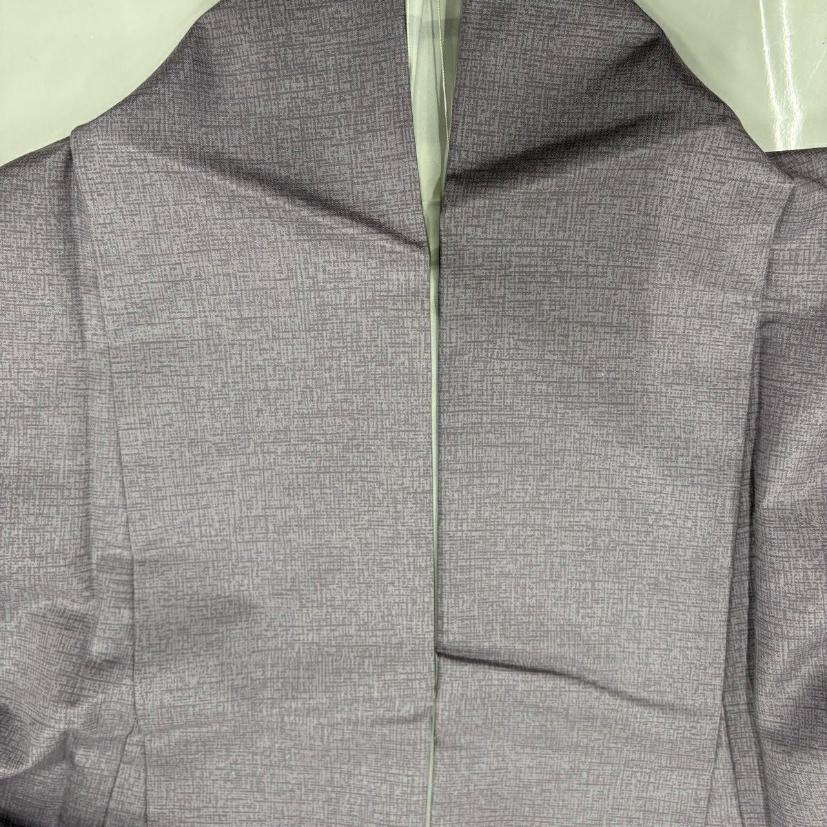 【美品】 付下 身長154cm 袖長62cm S 雙層 紬織織 霞暈 灰紫 純蠶絲 優品級