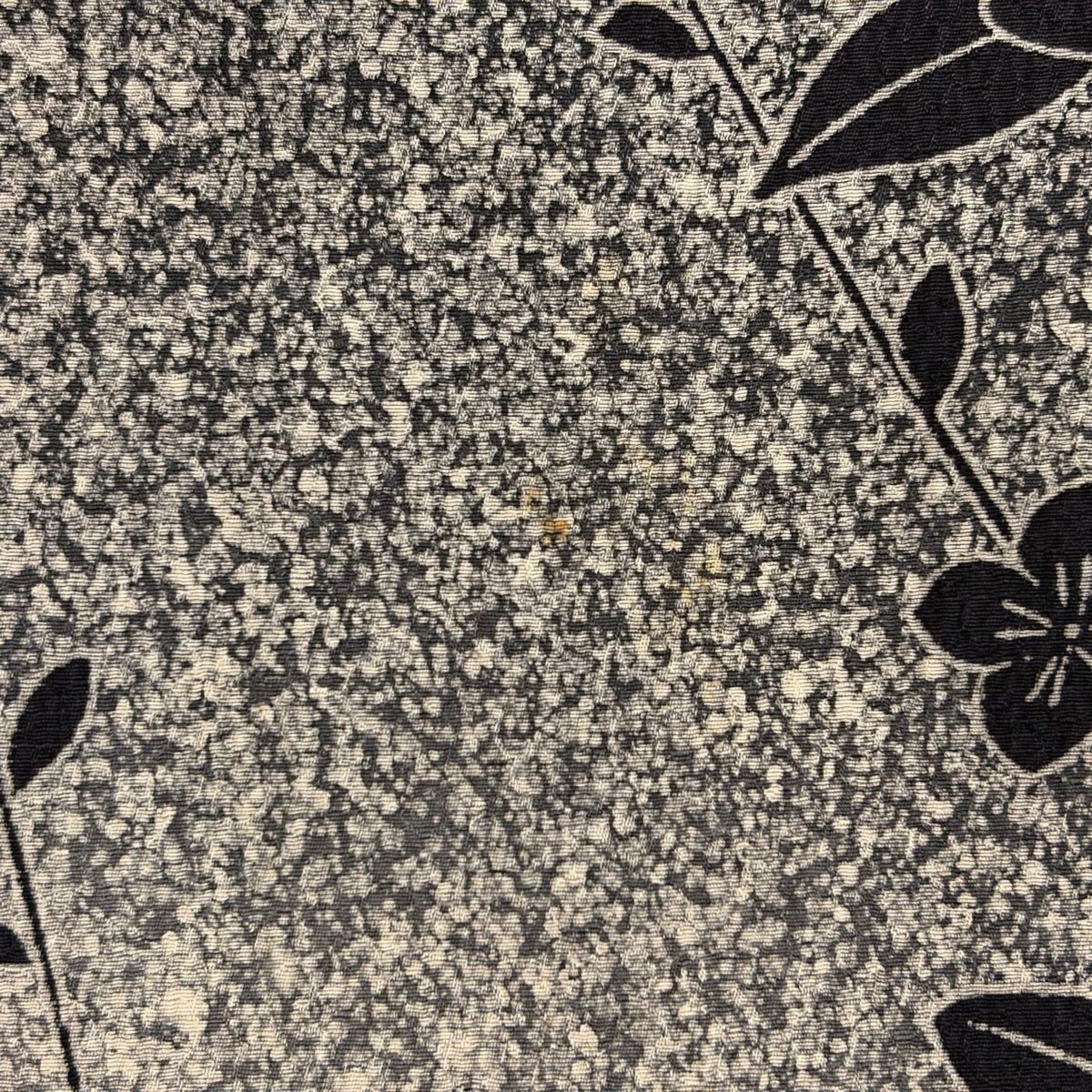 訪問服 身長155.5cm 袖長64cm M 雙層 草花紋紋 漸層 黑灰 純蠶絲 優品級