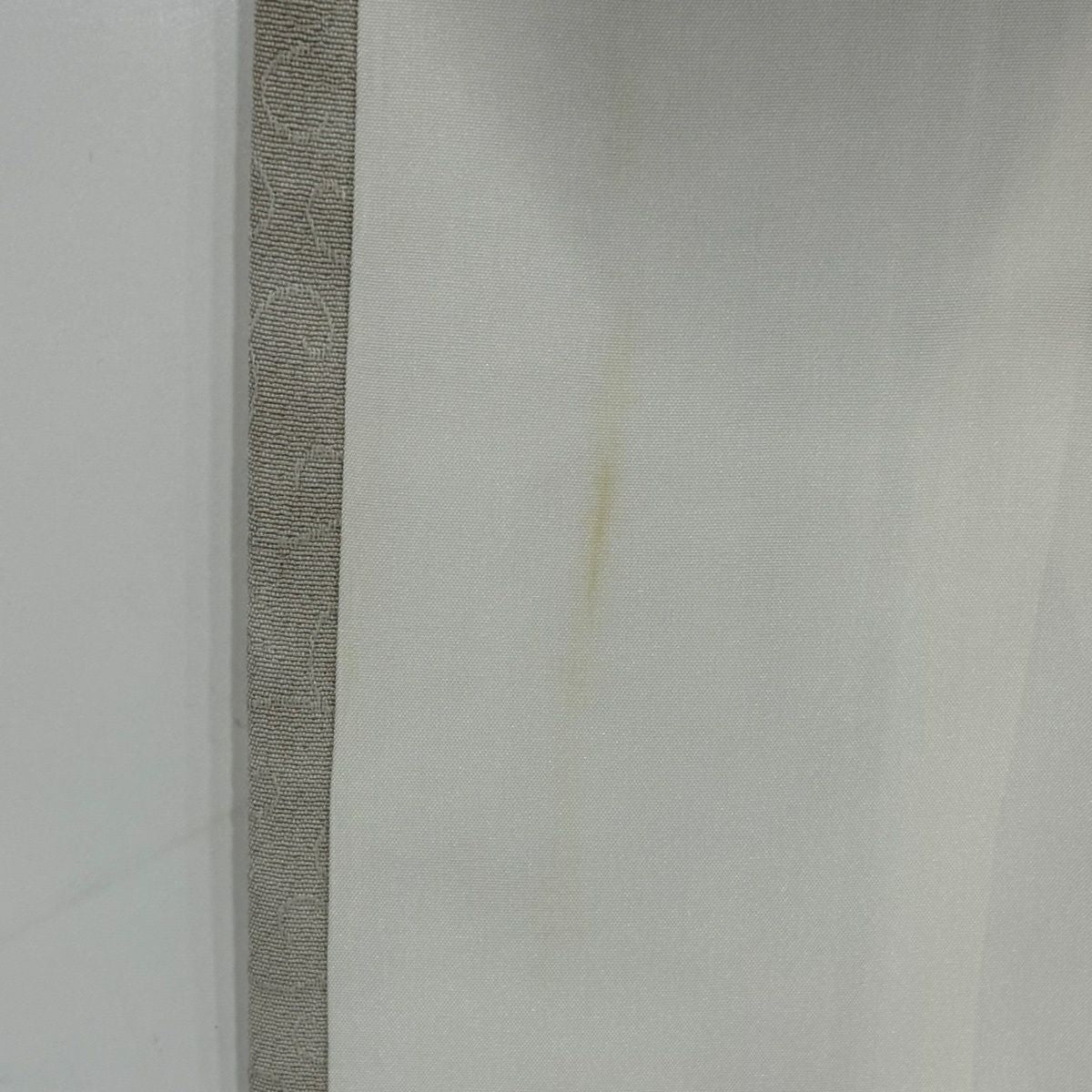 【美品】 付下 身長156.5cm 袖長62cm S 雙層 落款あり 葉紋 地紋 灰 純蠶絲 秀品級