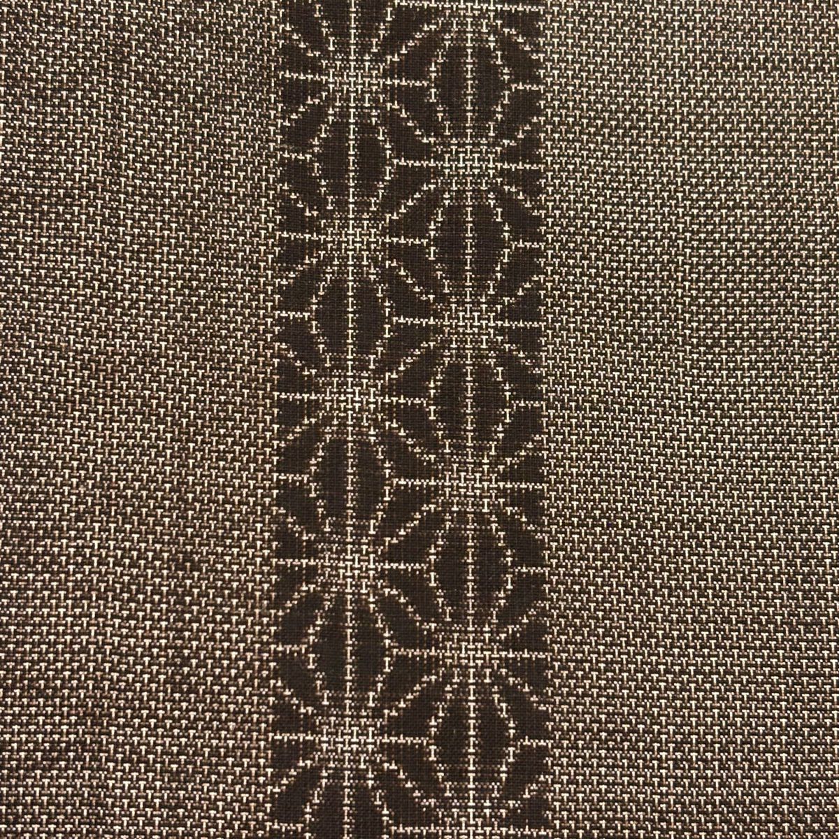 【美品】 紬織 身長166cm 袖長65cm M 雙層 麻葉紋 縞紋 焦茶 純蠶絲 優品級
