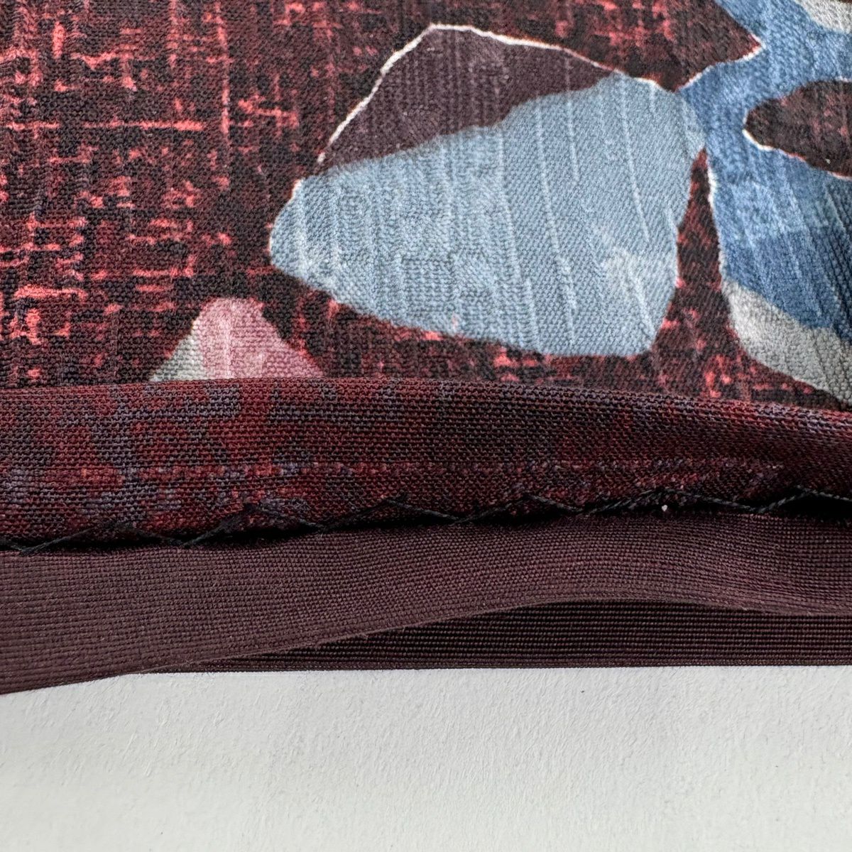 【美品】 袋帶 名品級 鳥枝花 深紅色 全通 純蠶絲
