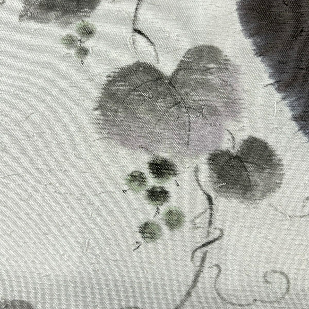 【美品】 袋帶 名品級 落款あり 山科春宣 葉與實 紫色 お太鼓圖案 純蠶絲