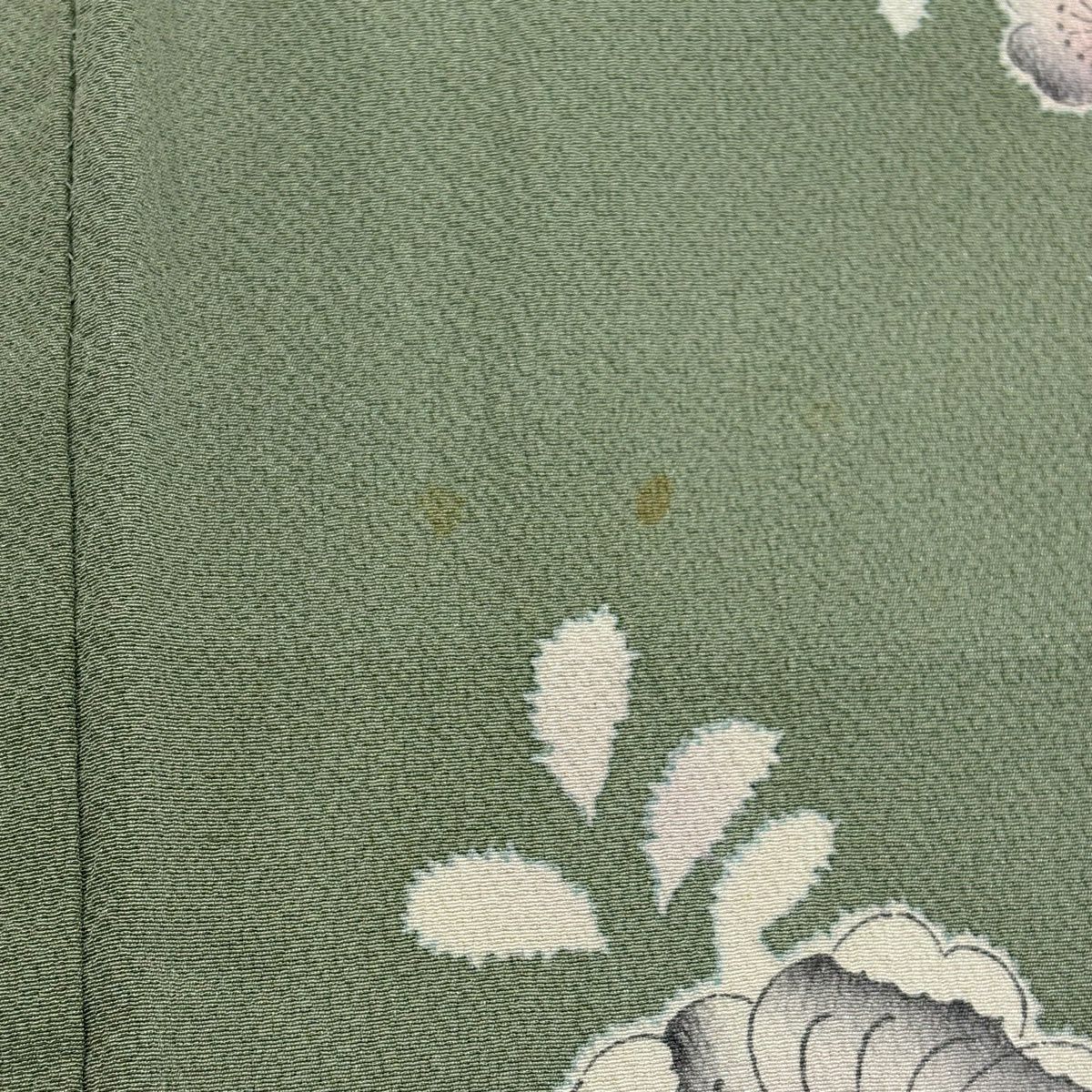 訪問服 身長160cm 袖長64cm M 雙層 辻花染圖案 染分 薄茶 純蠶絲 名品級